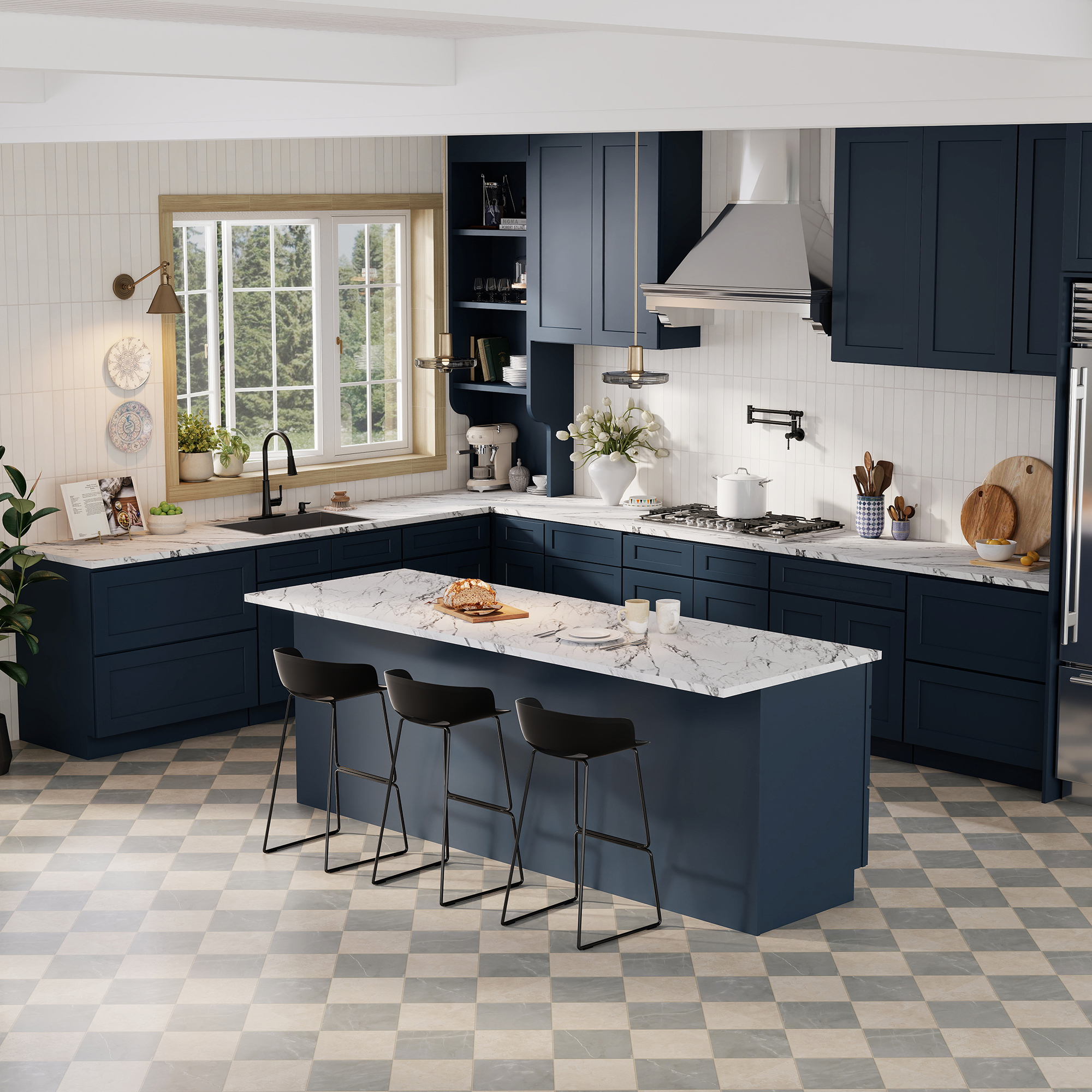 Cyber Grey RTA 24"W x 24"D x 34.5"H Base Cabinet with 1 Drawer and 2 Doors