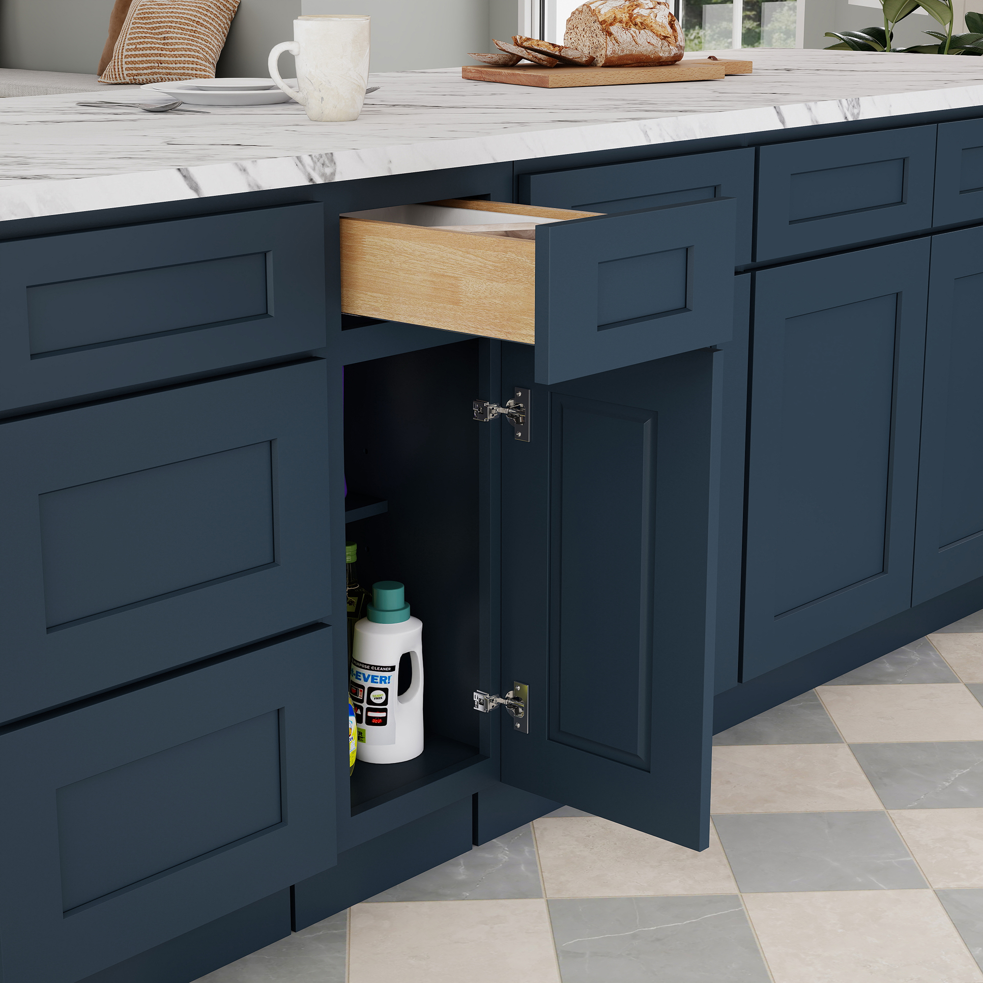 Cyber Grey RTA 12"W x 24"D x 34.5"H Base Cabinet with 1 Drawer and 1 Door