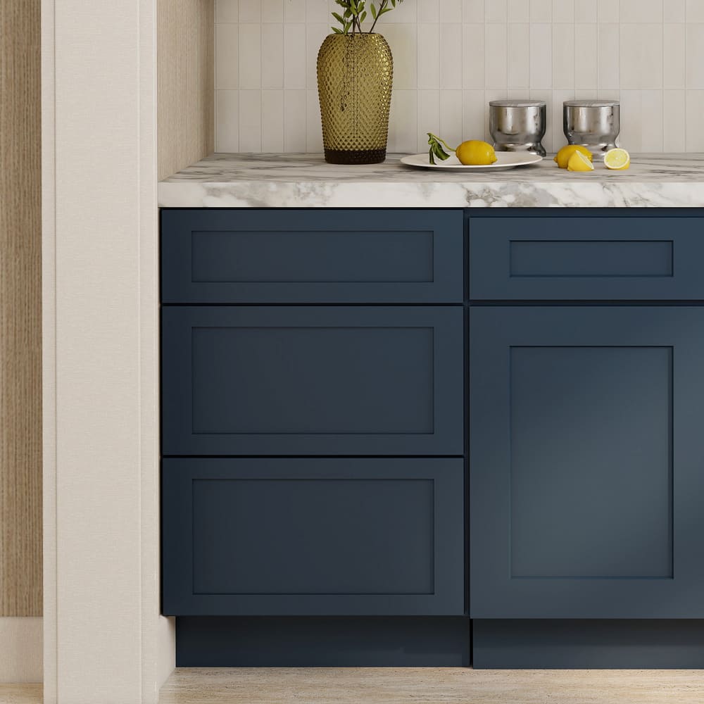 Cyber Grey RTA 24"W x 24"D x 34.5"H Base Cabinet with 1 Drawer and 2 Doors