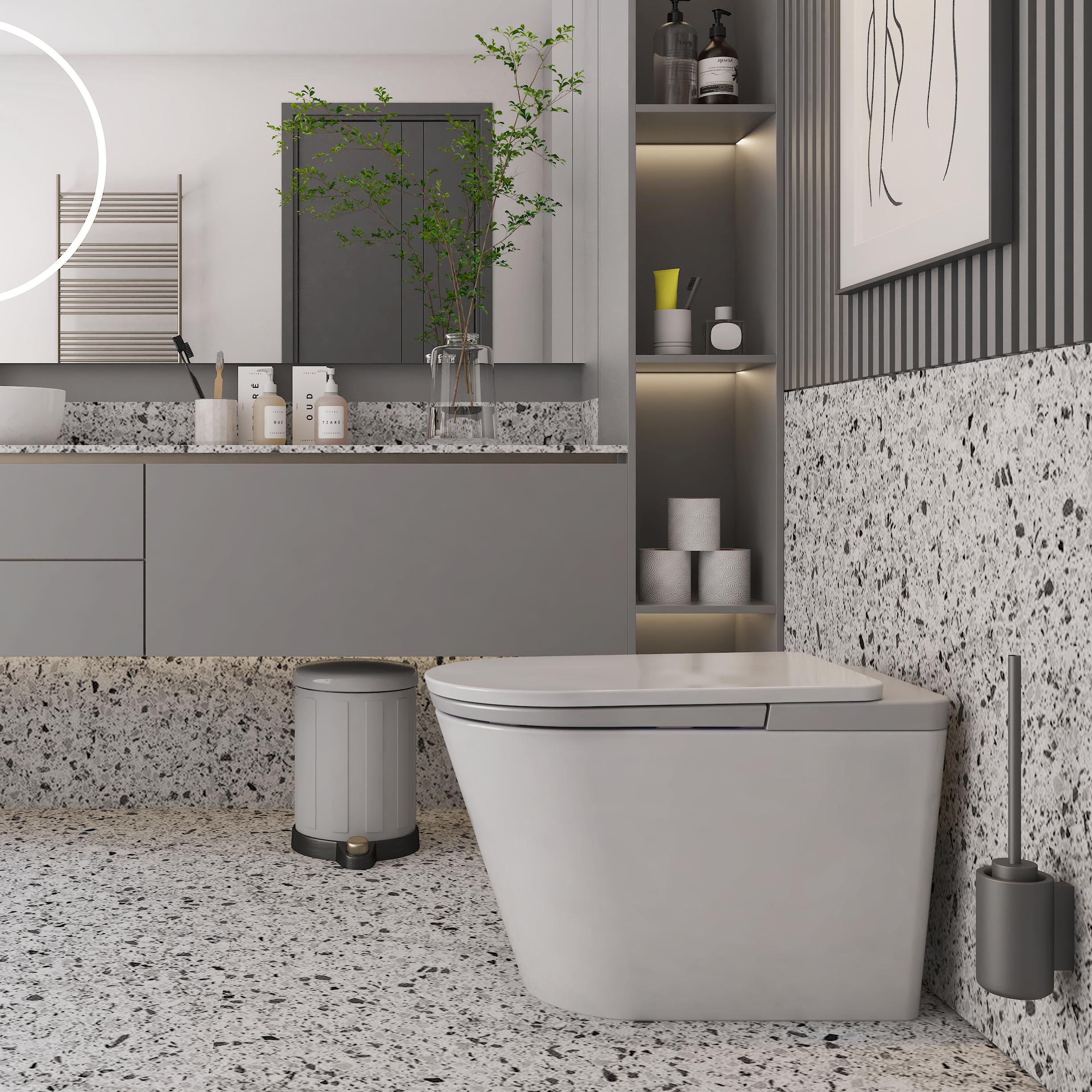 Luxury Smart Bidet Toilet with Heated Seat and Auto Flush, White, Gold, or Silver Seat Cover