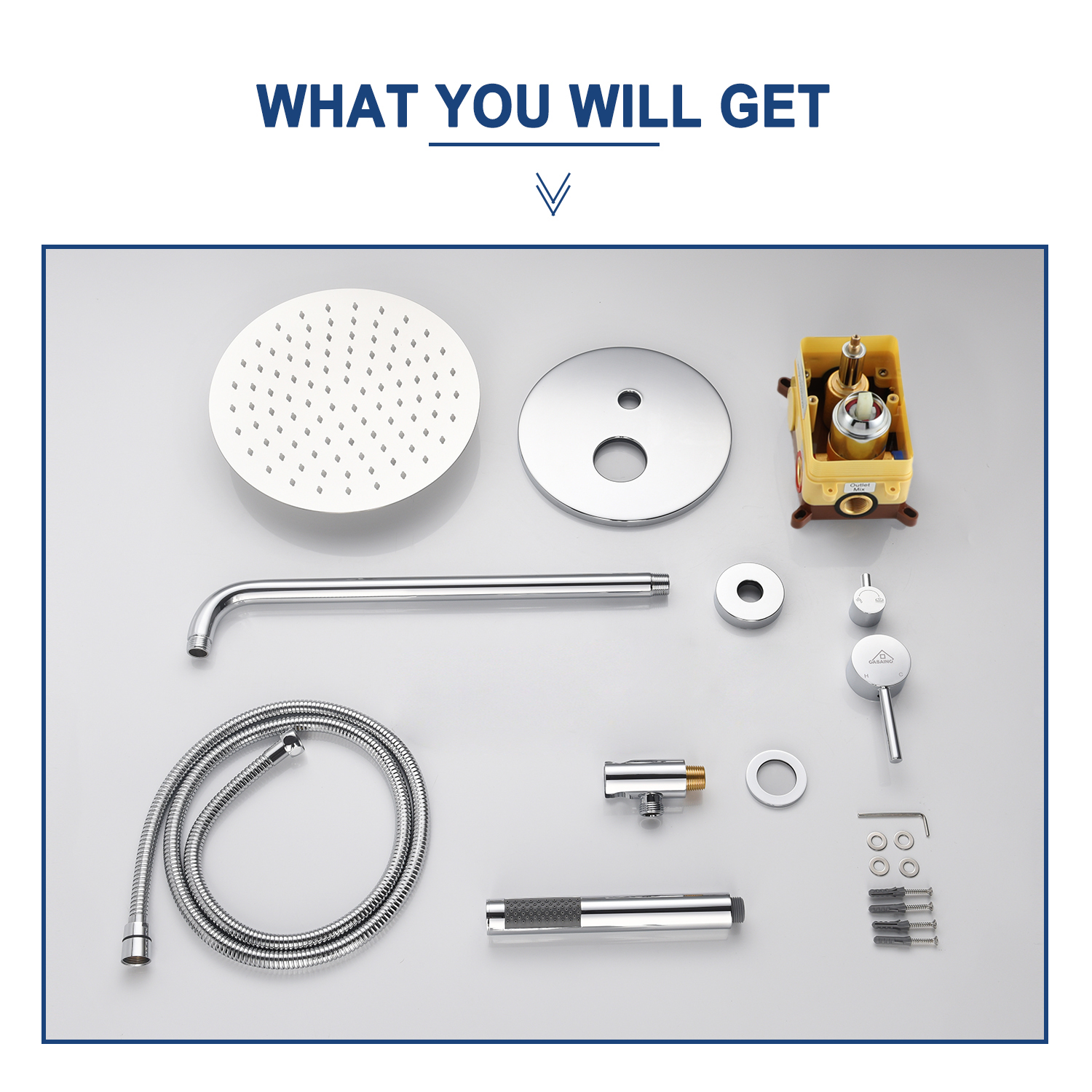 10" Wall Mount Water Saving Rain Shower Head System with Handheld