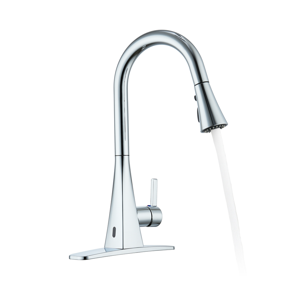 Touchless Dual-Sensor Pull-Down Kitchen Faucet with Modern Design