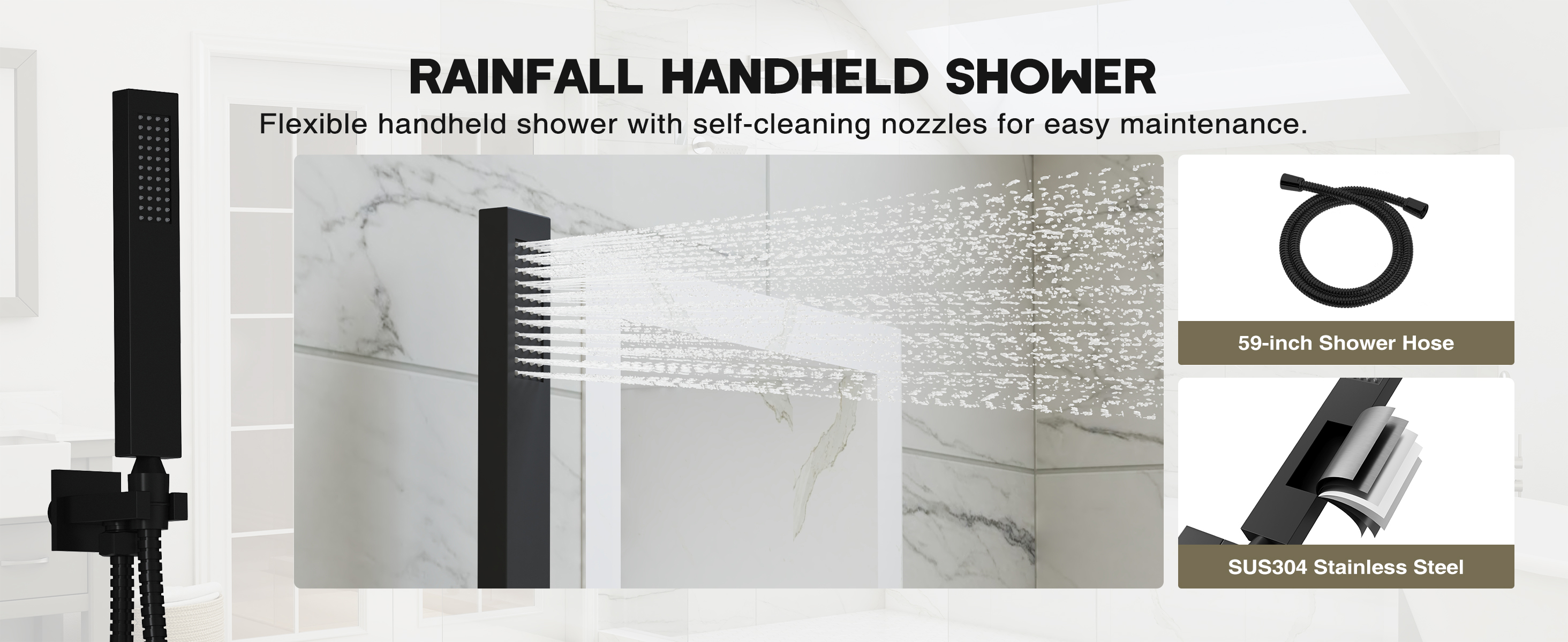 Rain Shower System with Handheld
