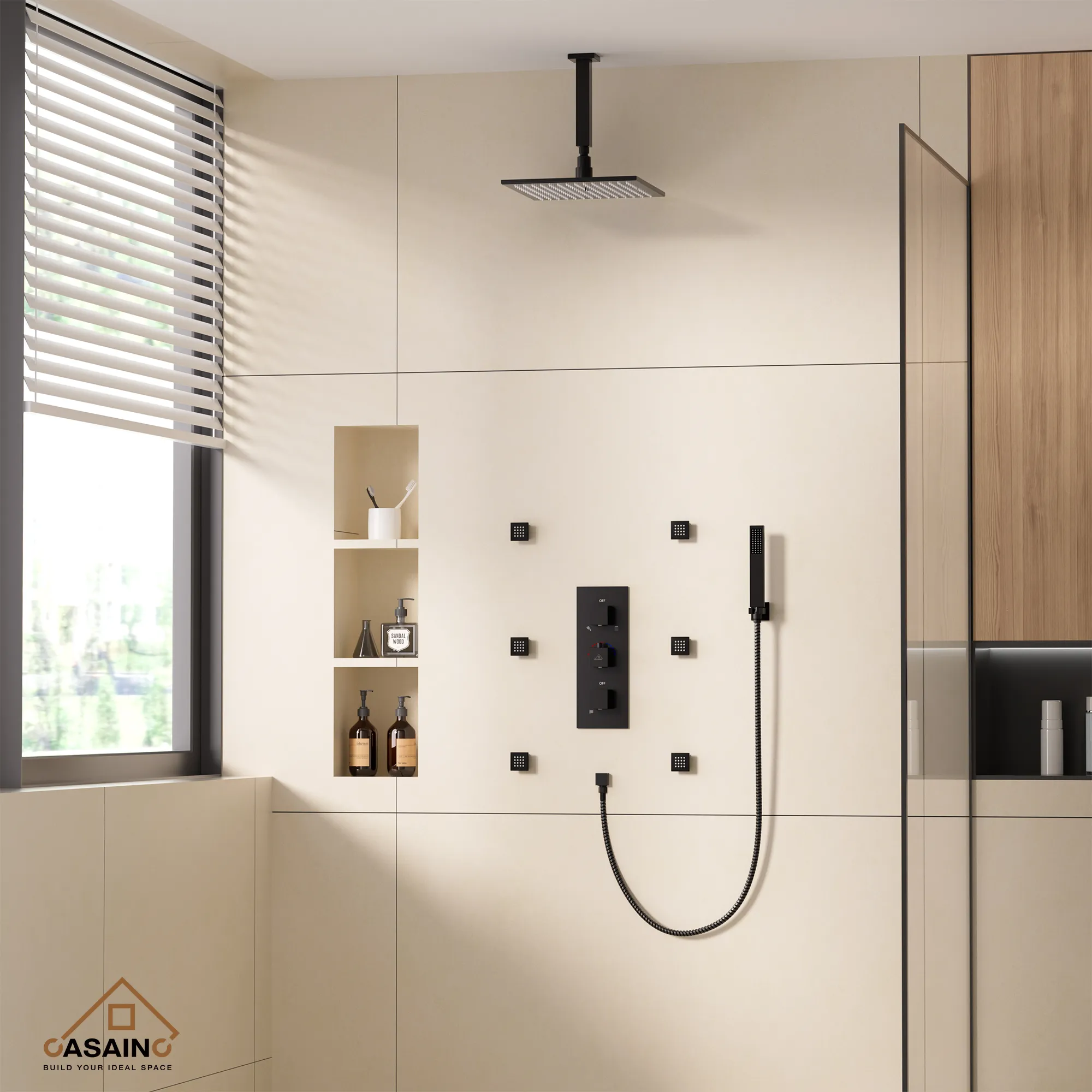 Ceiling-Mounted Shower System