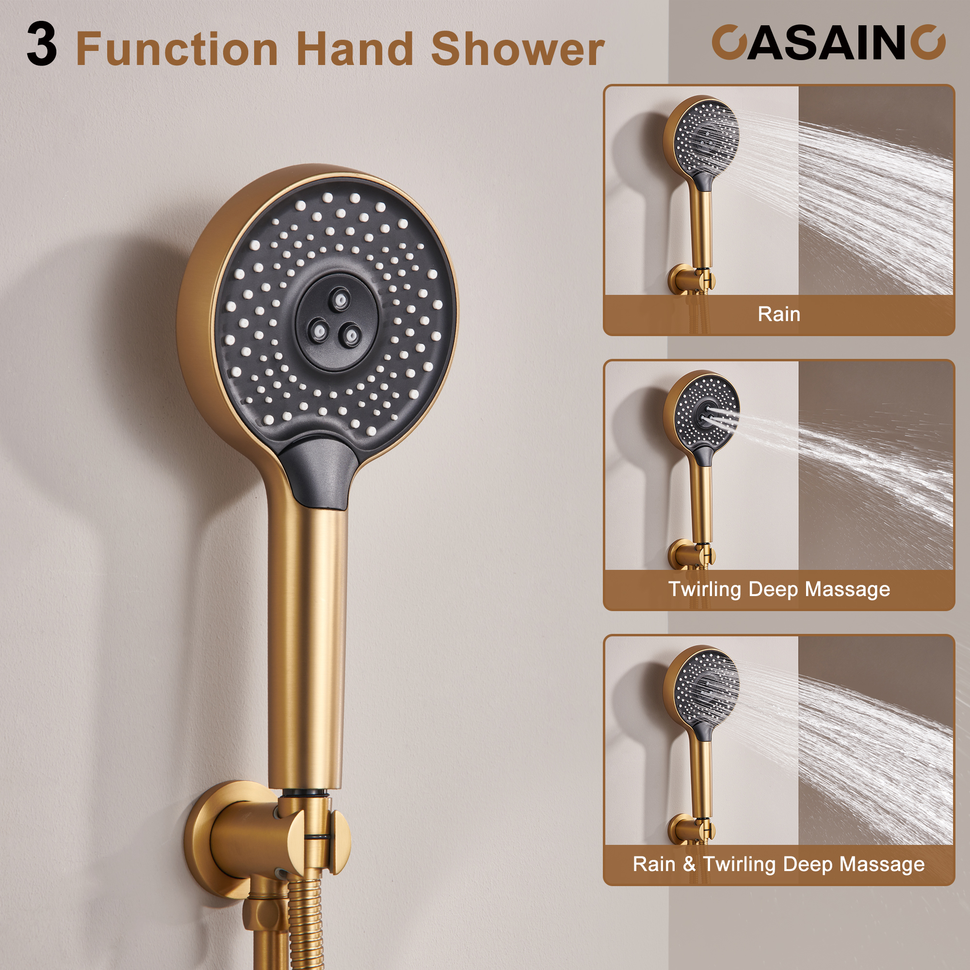 Electroplated Coating Technology 22-inch Dual Function Thermostatic Rainfall Slimline Showerhead Shower System