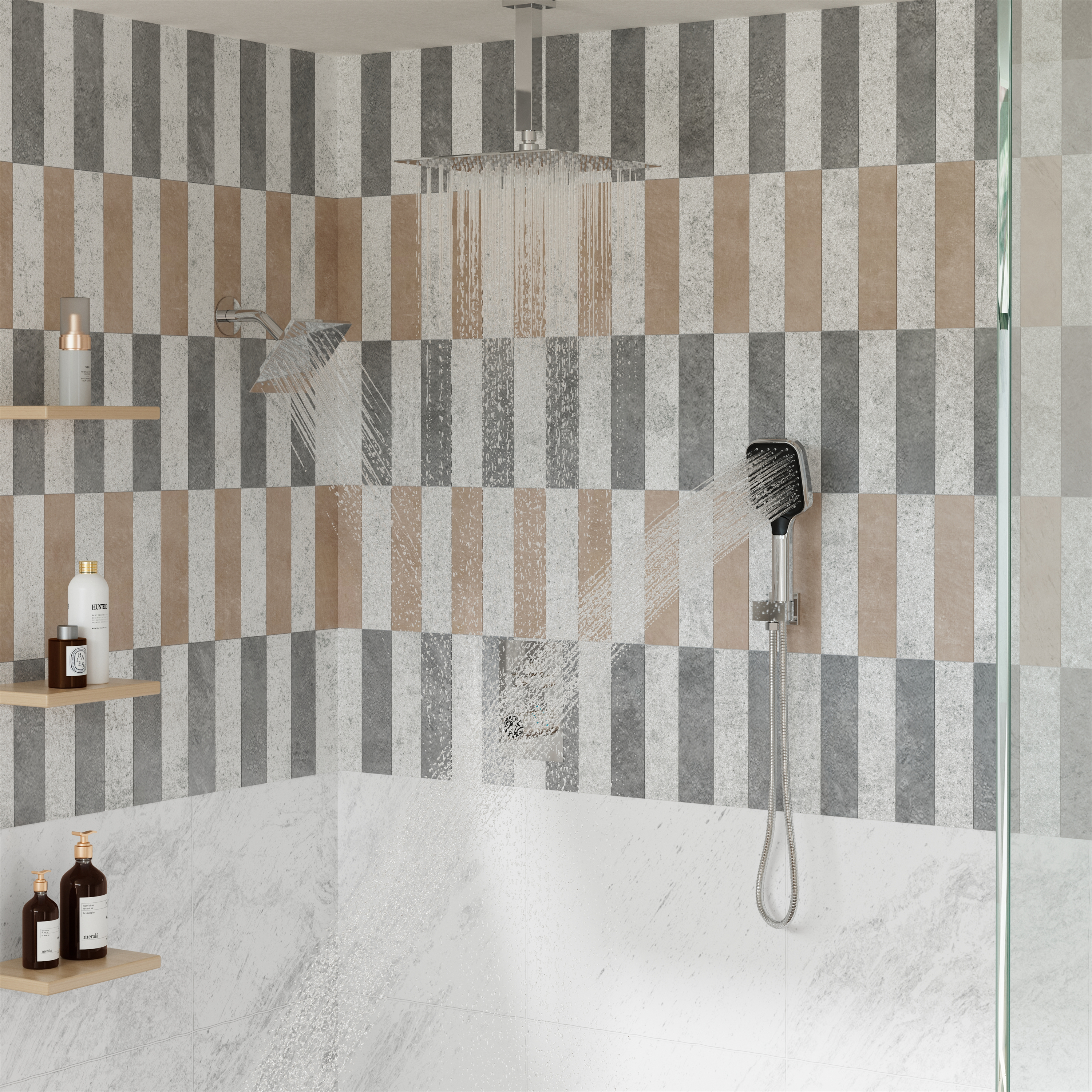 12" Ceiling Mount Rainfall Shower Head Thermostatic Shower System