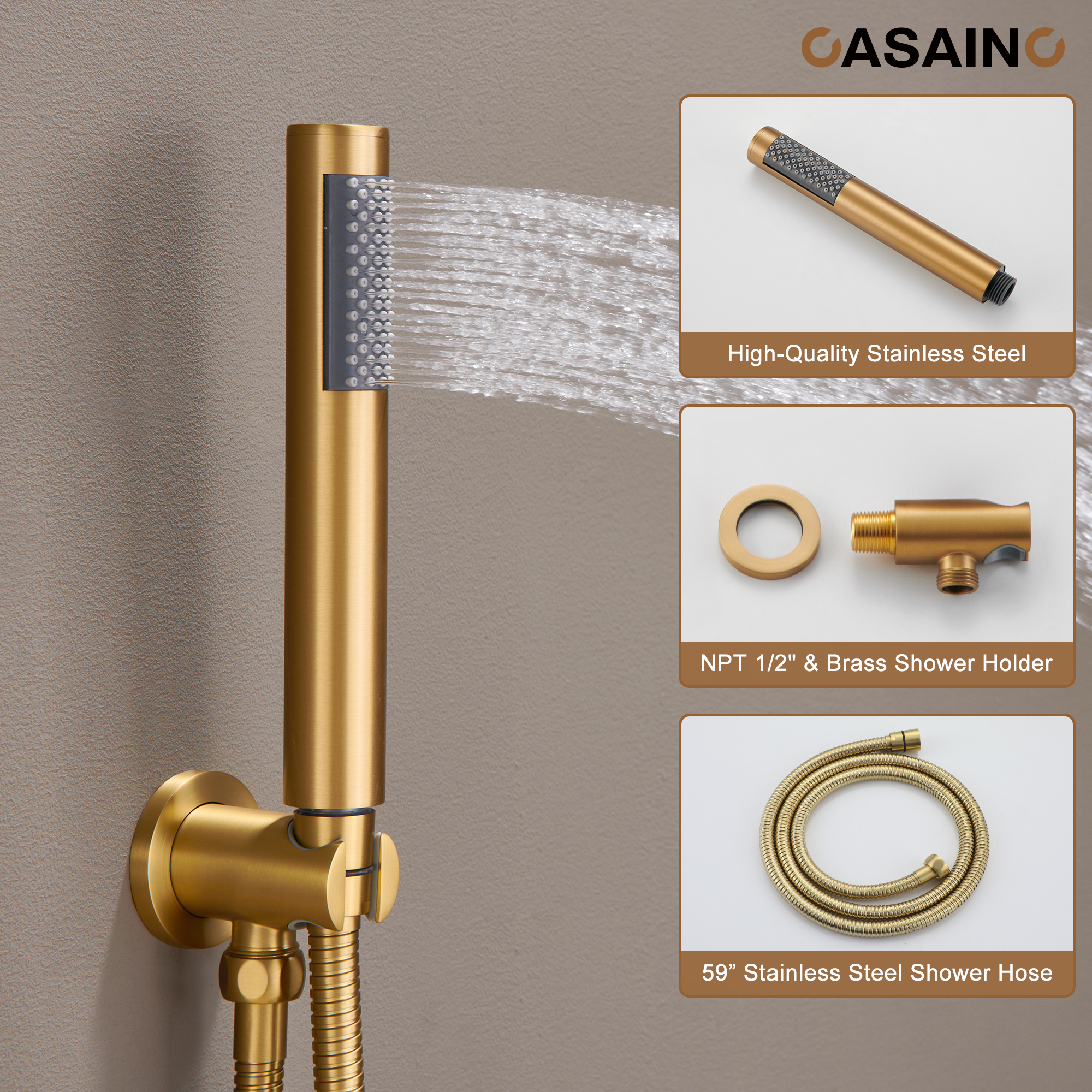 Push-Button Control High Quality Luxury Showerhead 12-Inch Thermostatic Rainfall Shower System