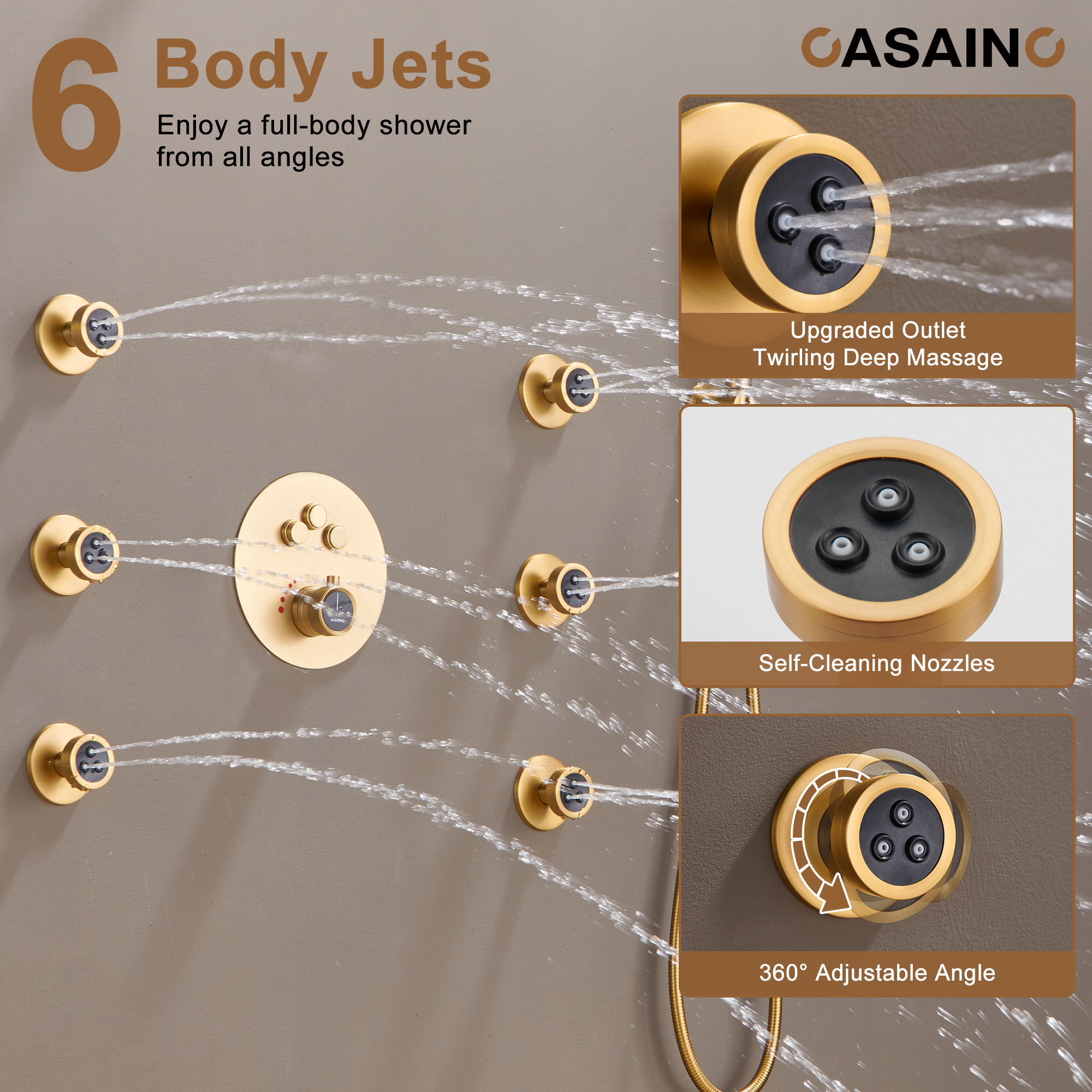 Push-Button Control High Quality Luxury Showerhead 12-Inch Thermostatic Rainfall Shower System