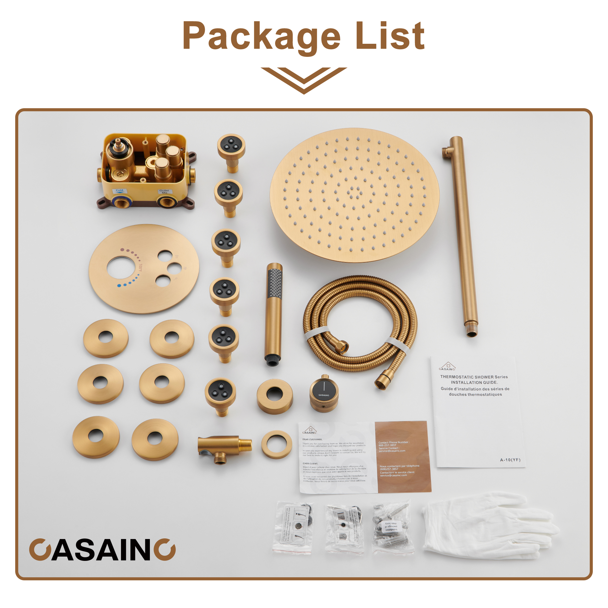 Push-Button Control High Quality Luxury Showerhead 12-Inch Thermostatic Rainfall Shower System