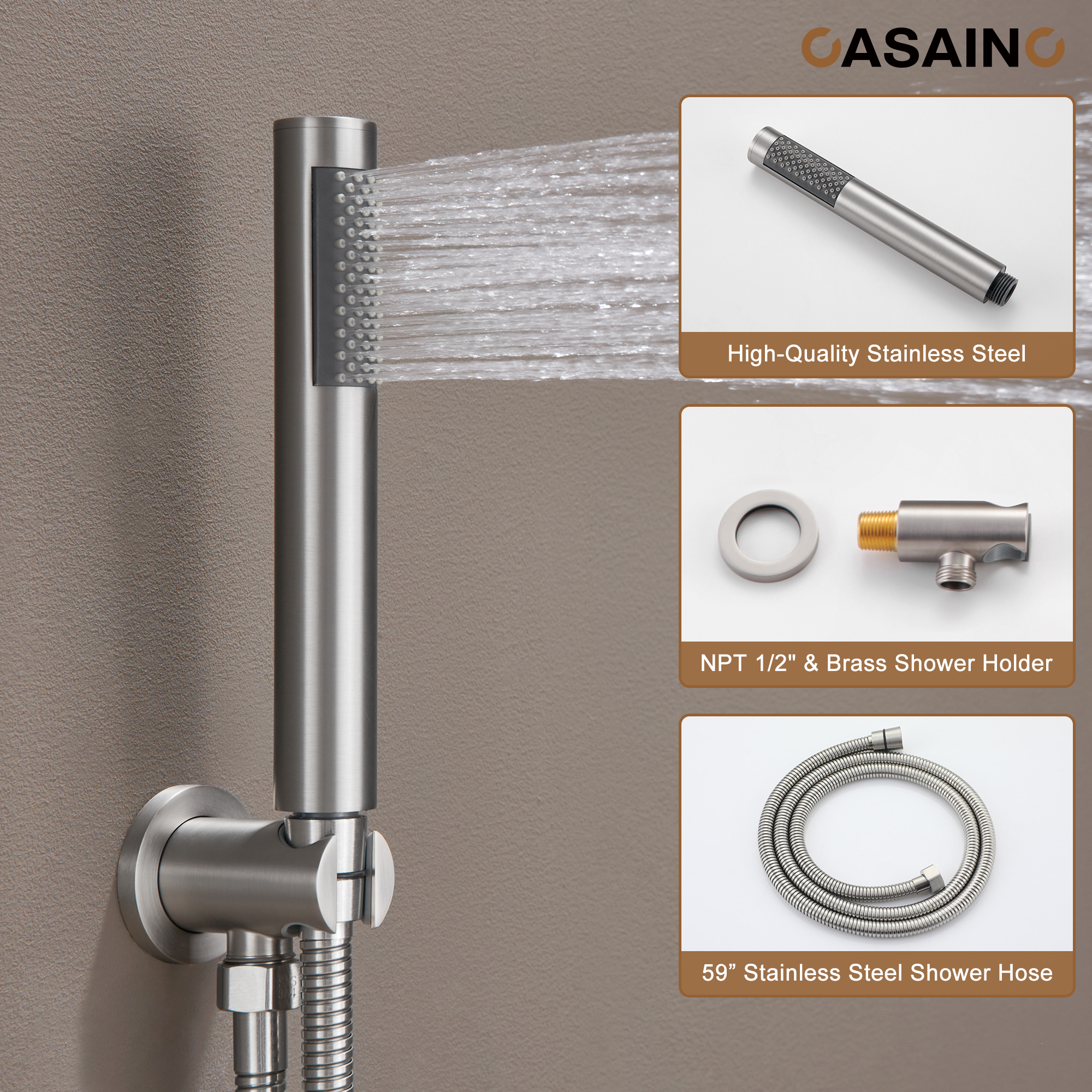 Push-Button Control High Quality Luxury Showerhead 12-Inch Thermostatic Rainfall Shower System