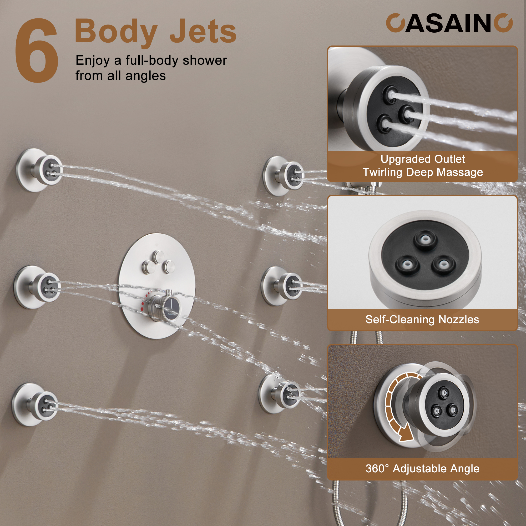 Push-Button Control High Quality Luxury Showerhead 12-Inch Thermostatic Rainfall Shower System