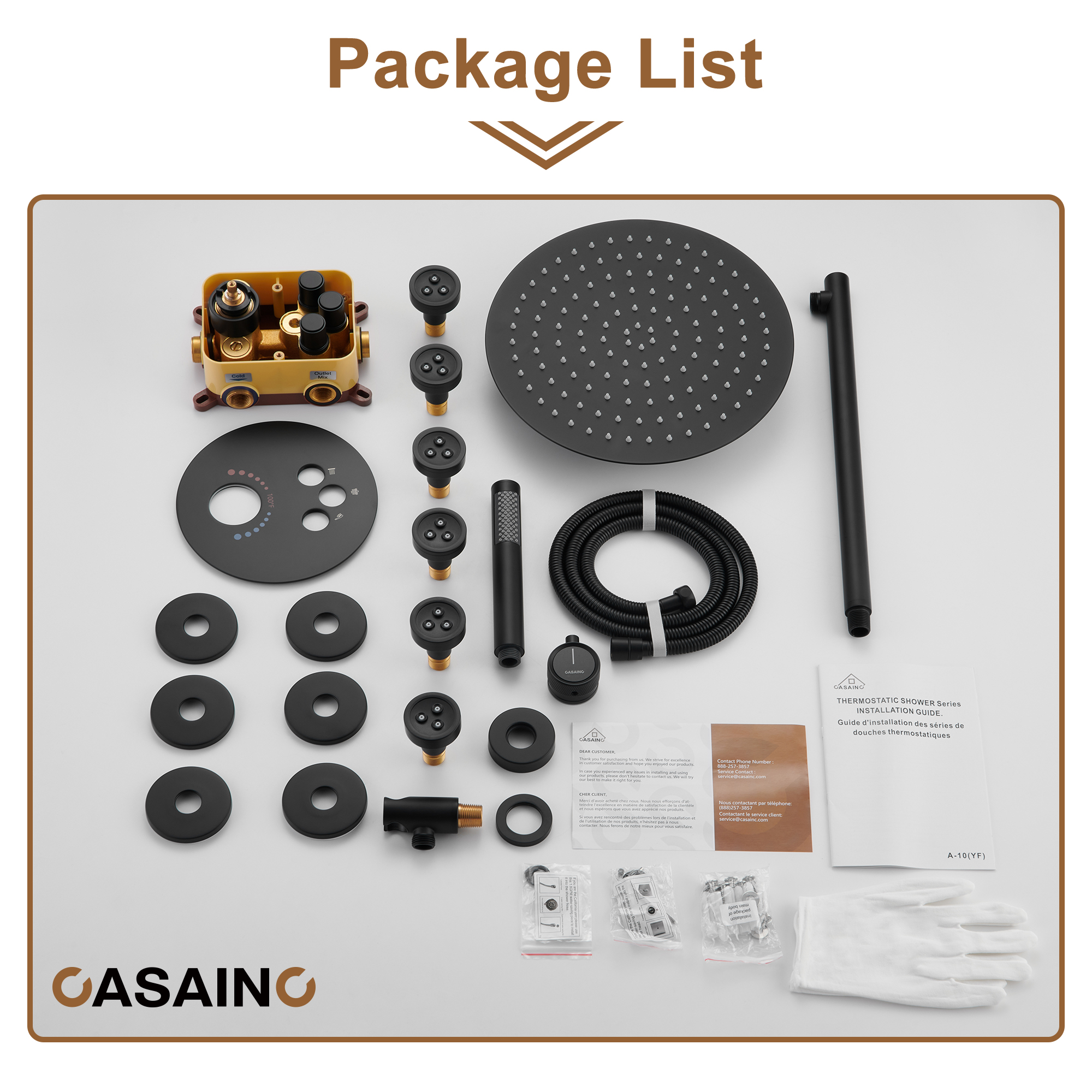 Push-Button Control High Quality Luxury Showerhead 12-Inch Thermostatic Rainfall Shower System