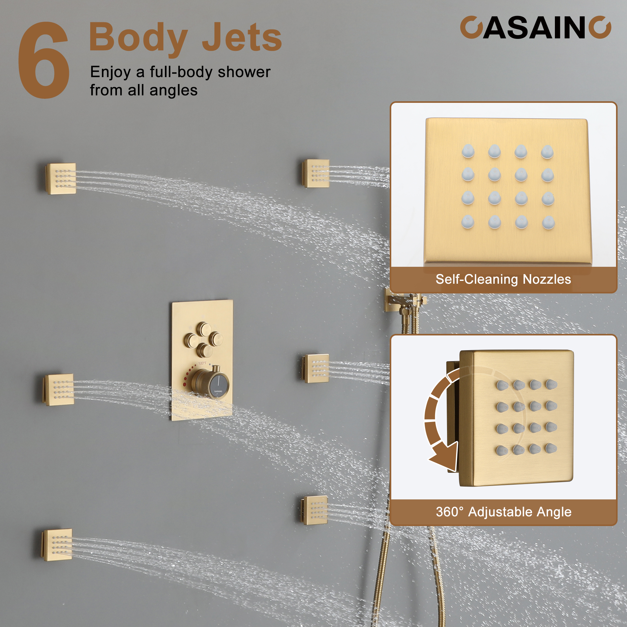 Double 12-inch Rainfall Shower Deluxe Shower System