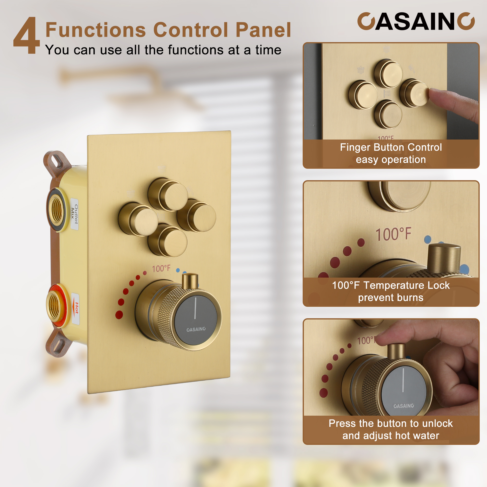 Double 12-inch Rainfall Shower Deluxe Shower System