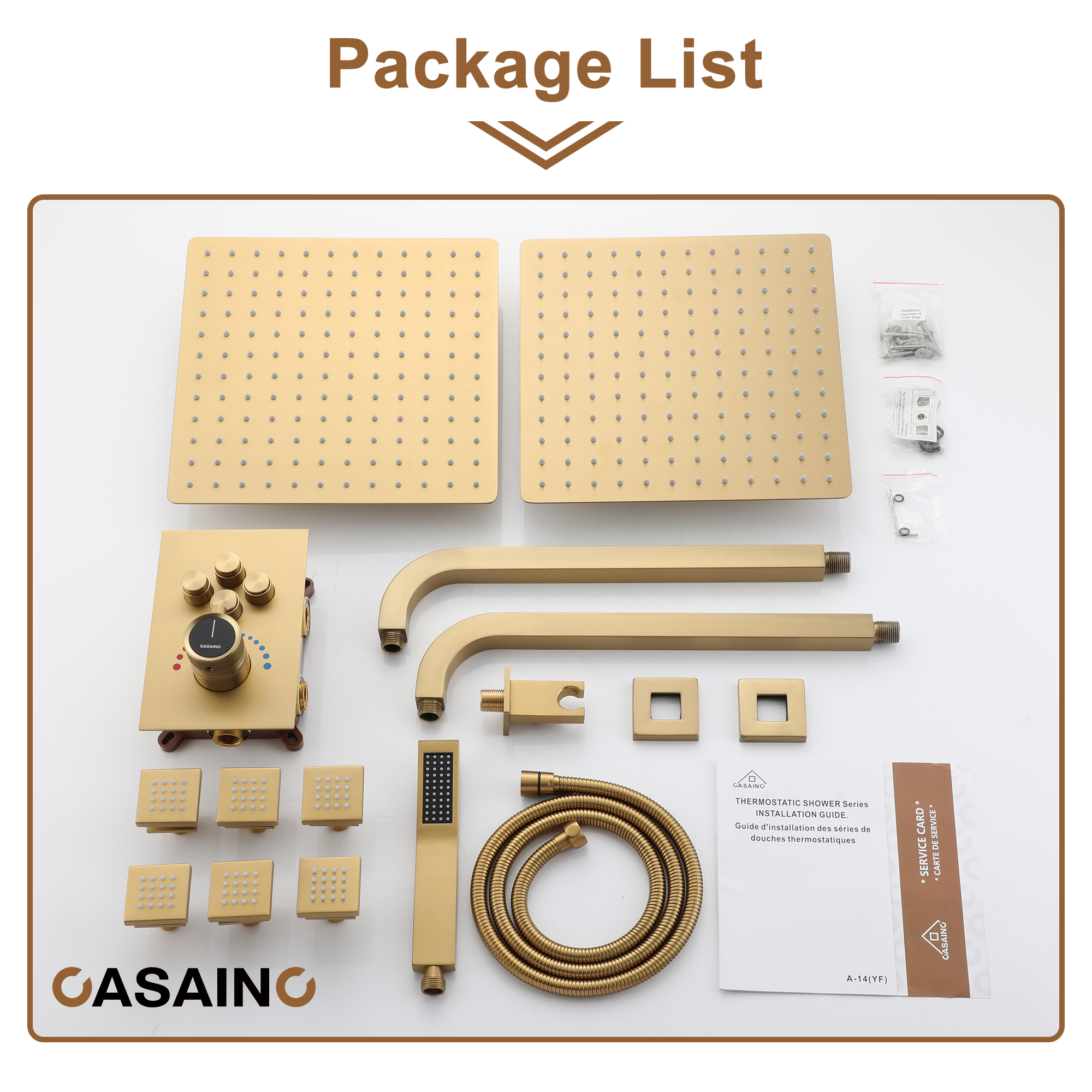 Double 12-inch Rainfall Shower Deluxe Shower System