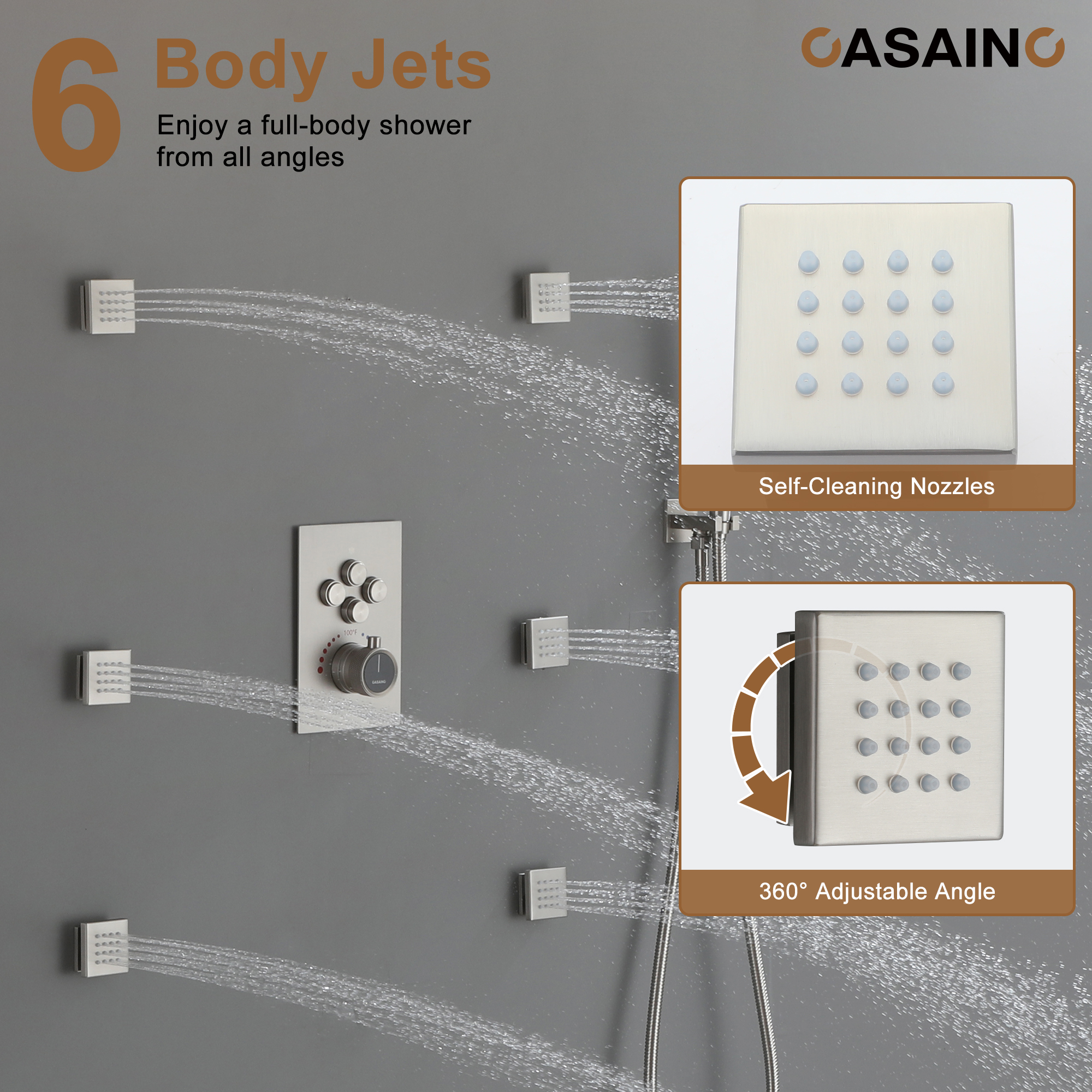 Double 12-inch Rainfall Shower Deluxe Shower System