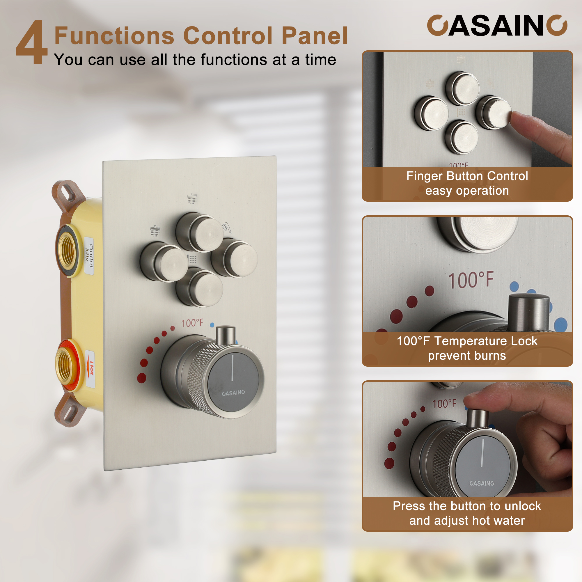 Double 12-inch Rainfall Shower Deluxe Shower System