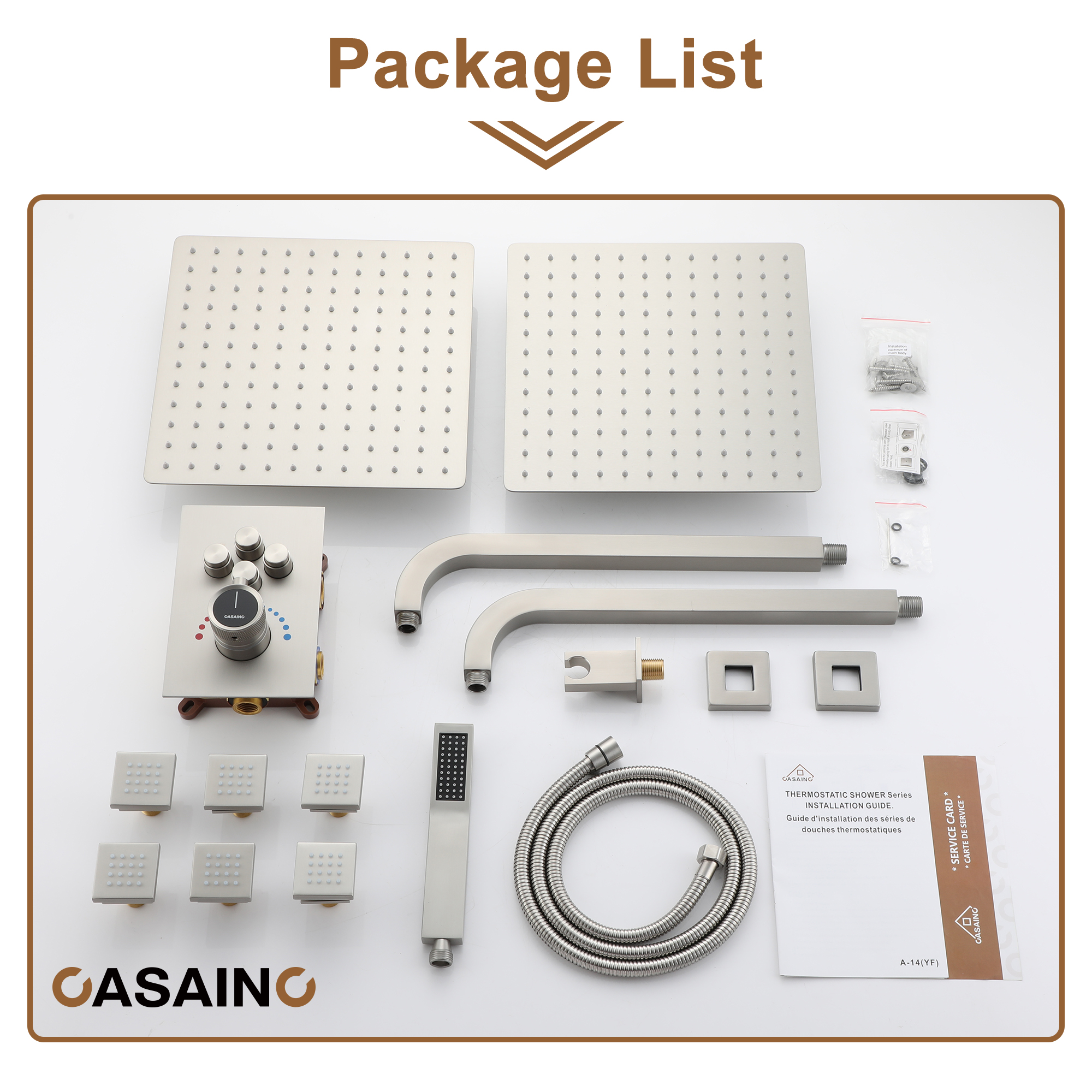 Double 12-inch Rainfall Shower Deluxe Shower System