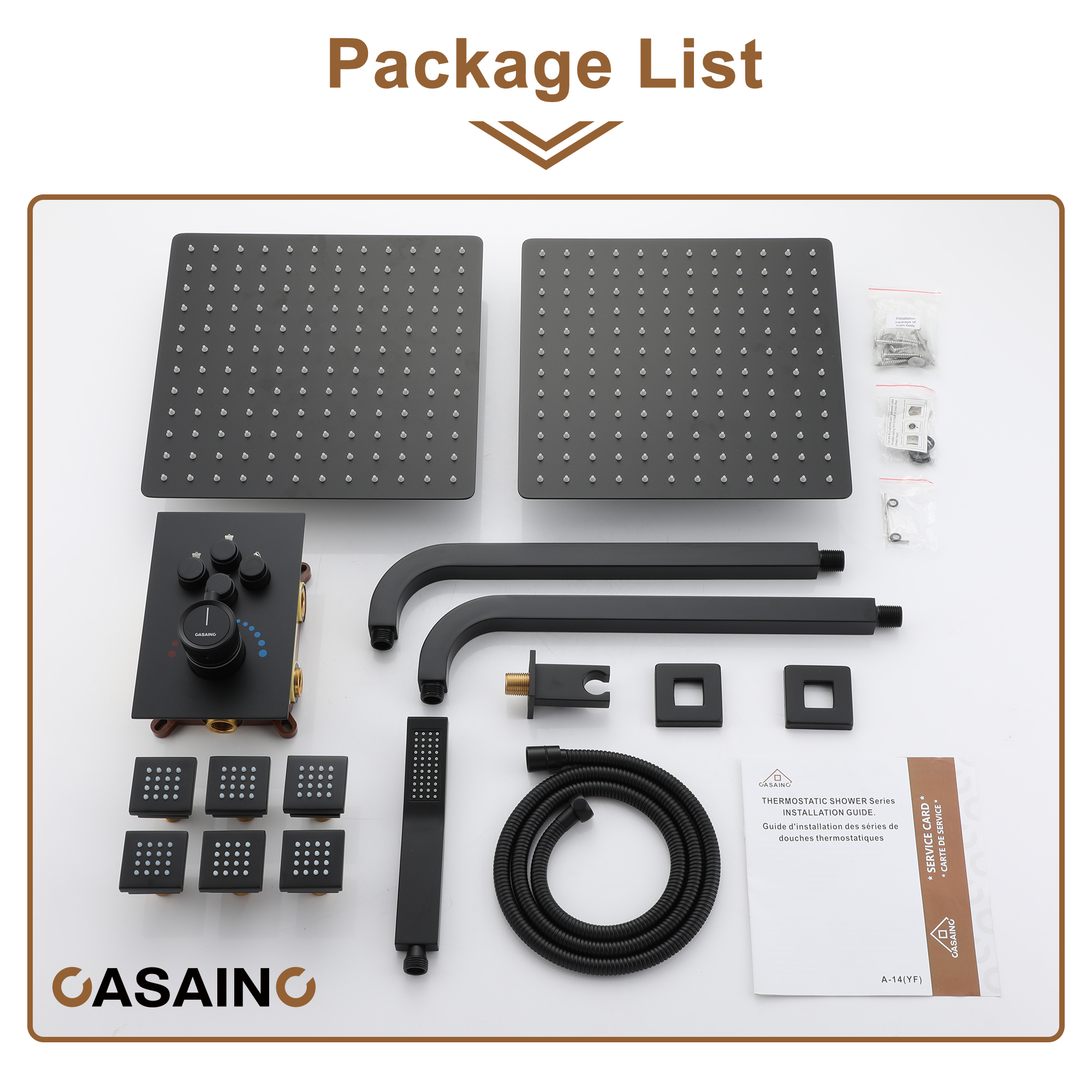 Double 12-inch Rainfall Shower Deluxe Shower System