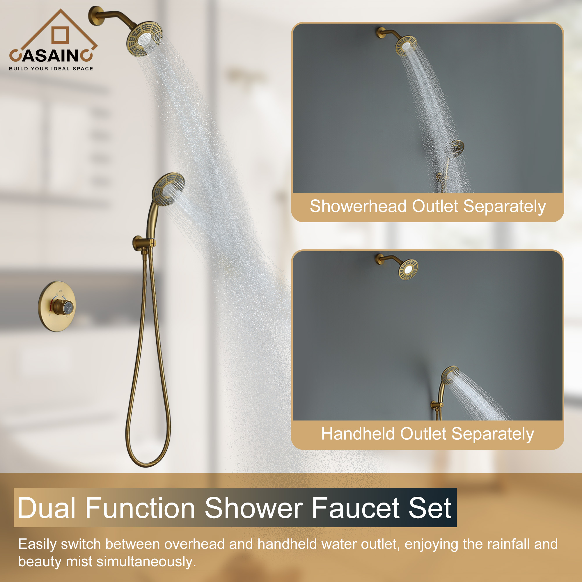 5-inch 2-Function Shower Faucet Set with Handheld Shower