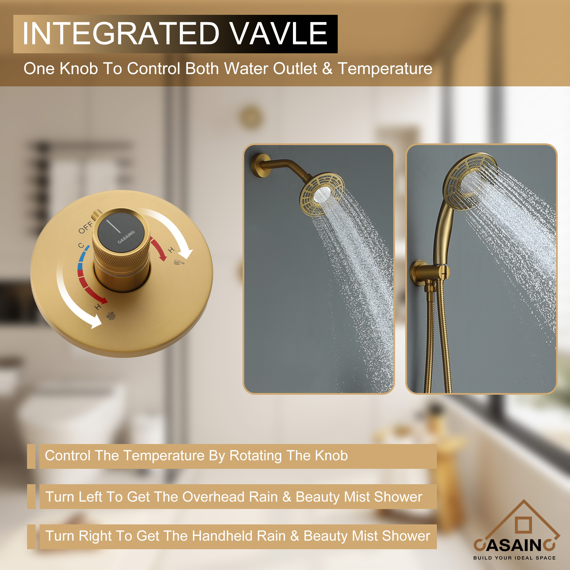 5-inch 2-Function Shower Faucet Set with Handheld Shower