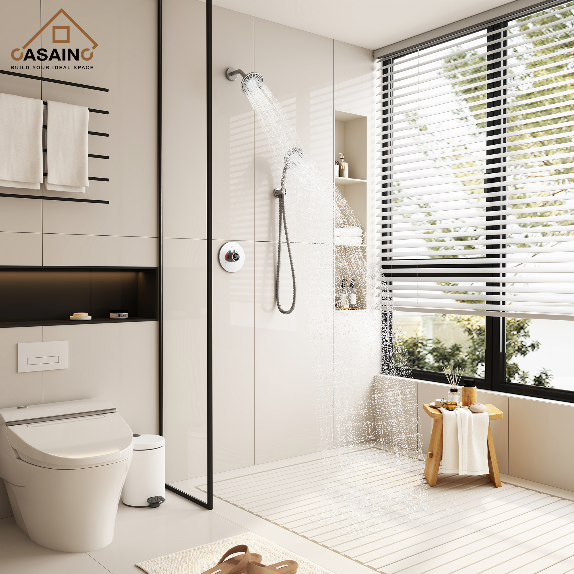 5-inch 2-Function Shower Faucet Set with Handheld Shower