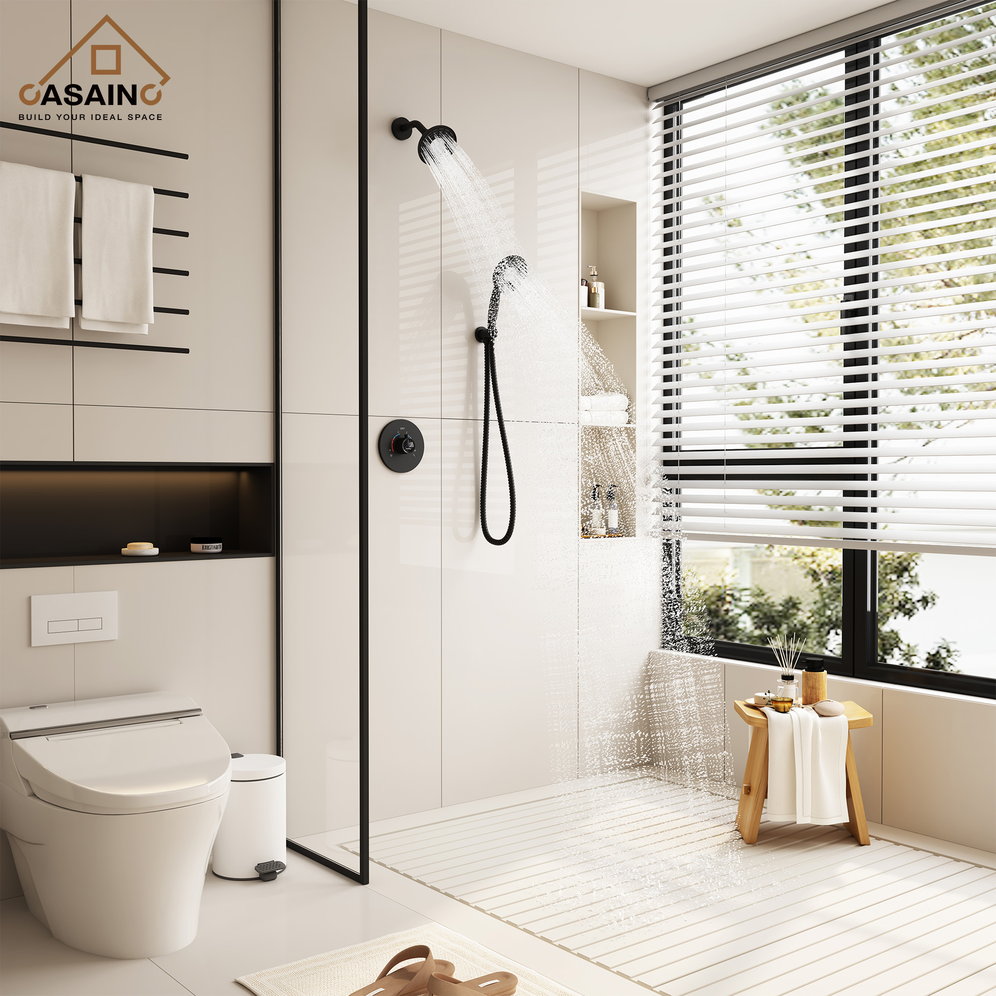 5-inch 2-Function Shower Faucet Set with Handheld Shower