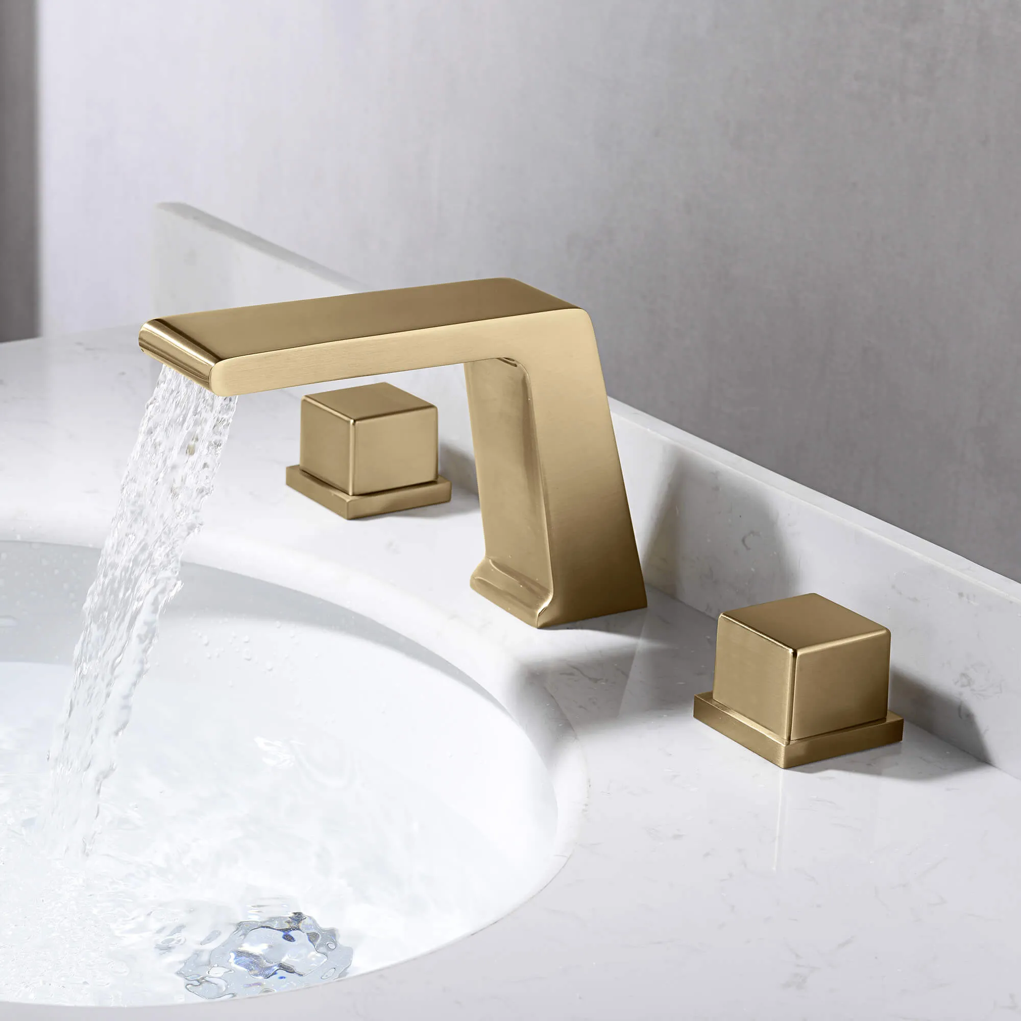 3-Hole Deck-Mounted Waterfall Basin Faucet Bathroom Sink Faucet
