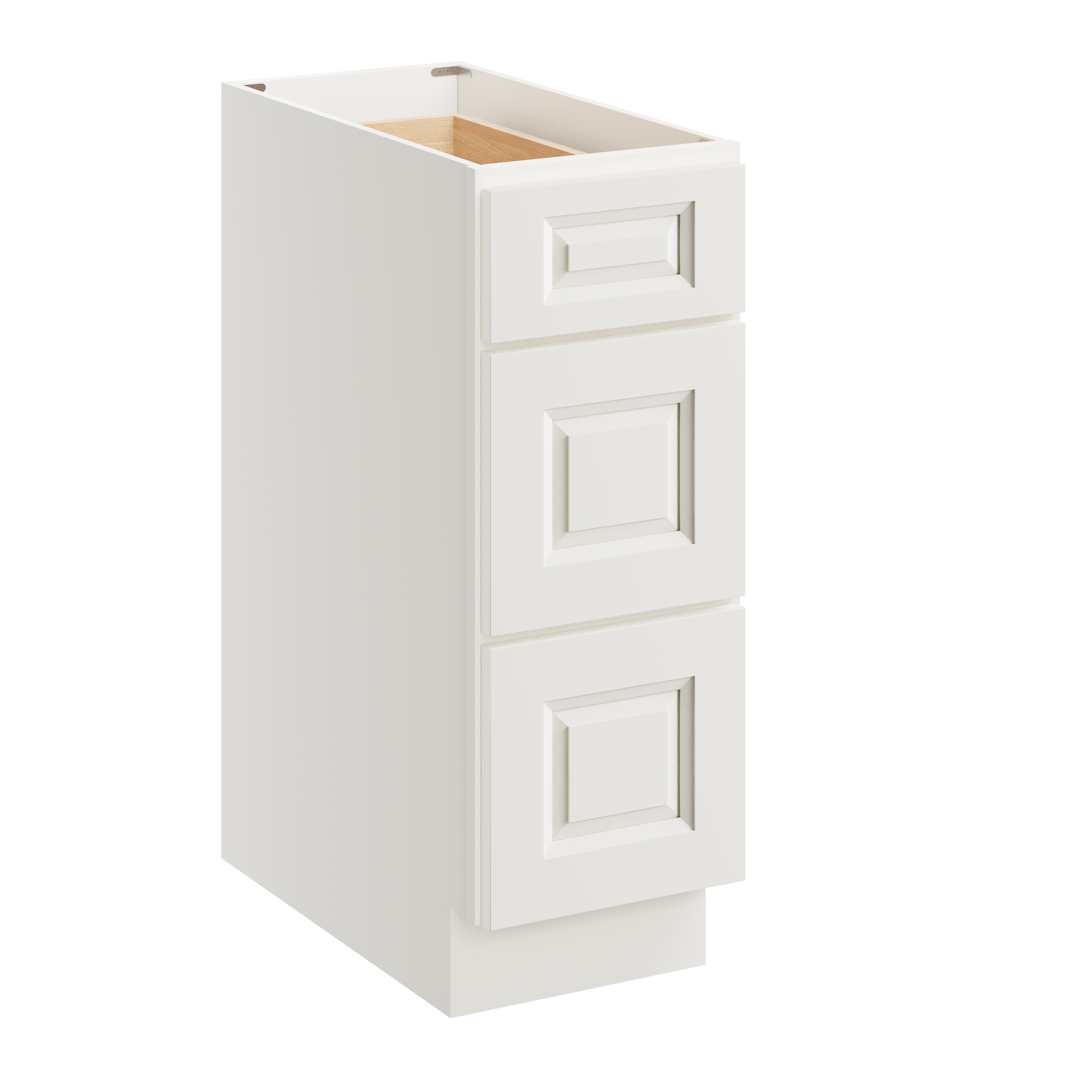 Glacier White RTA 12"W x 24"D x 34.5"H Base Cabinet with 3 Drawers