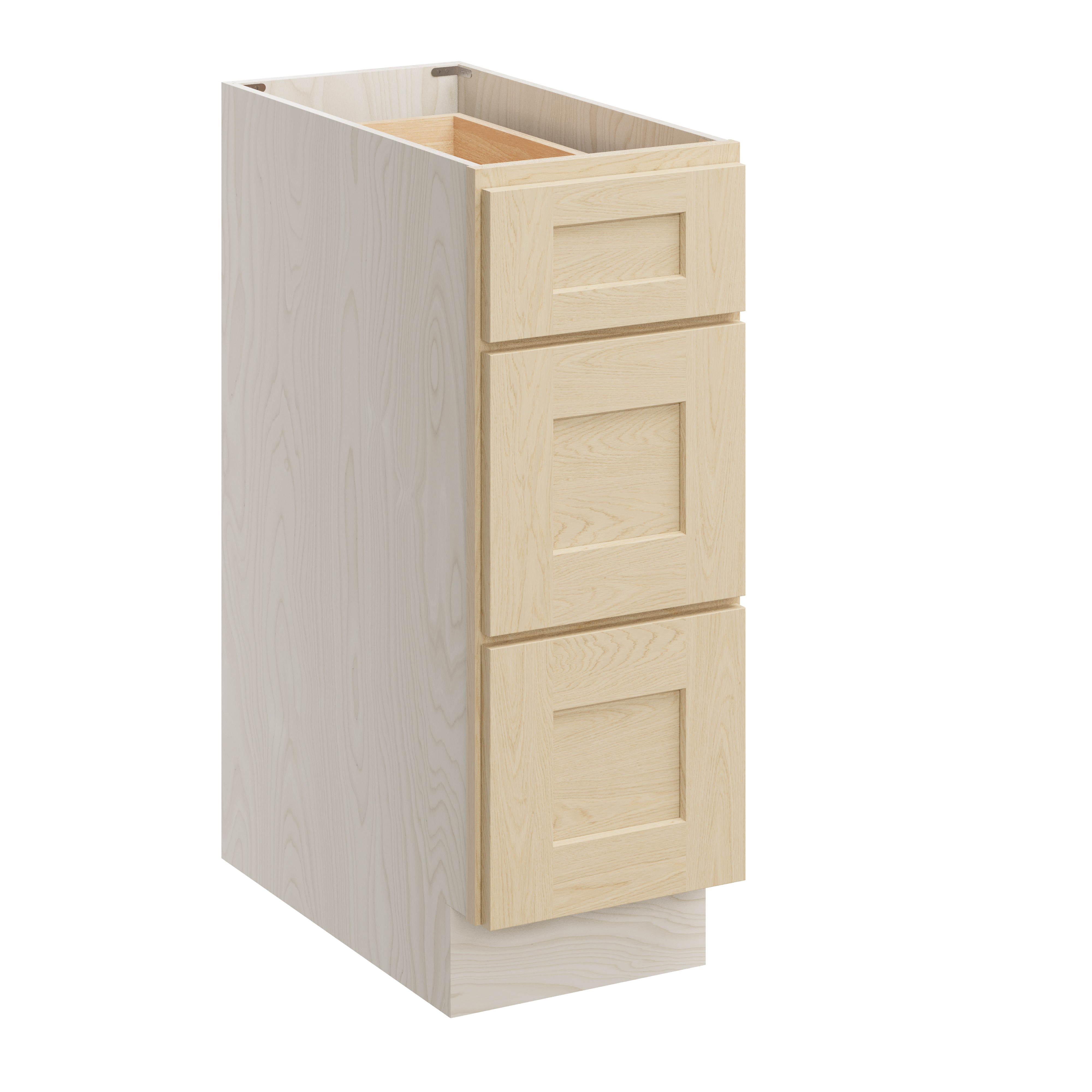 Versa Shaker RTA 12"W x 24"D x 34.5"H Base Cabinet with 3 Drawers