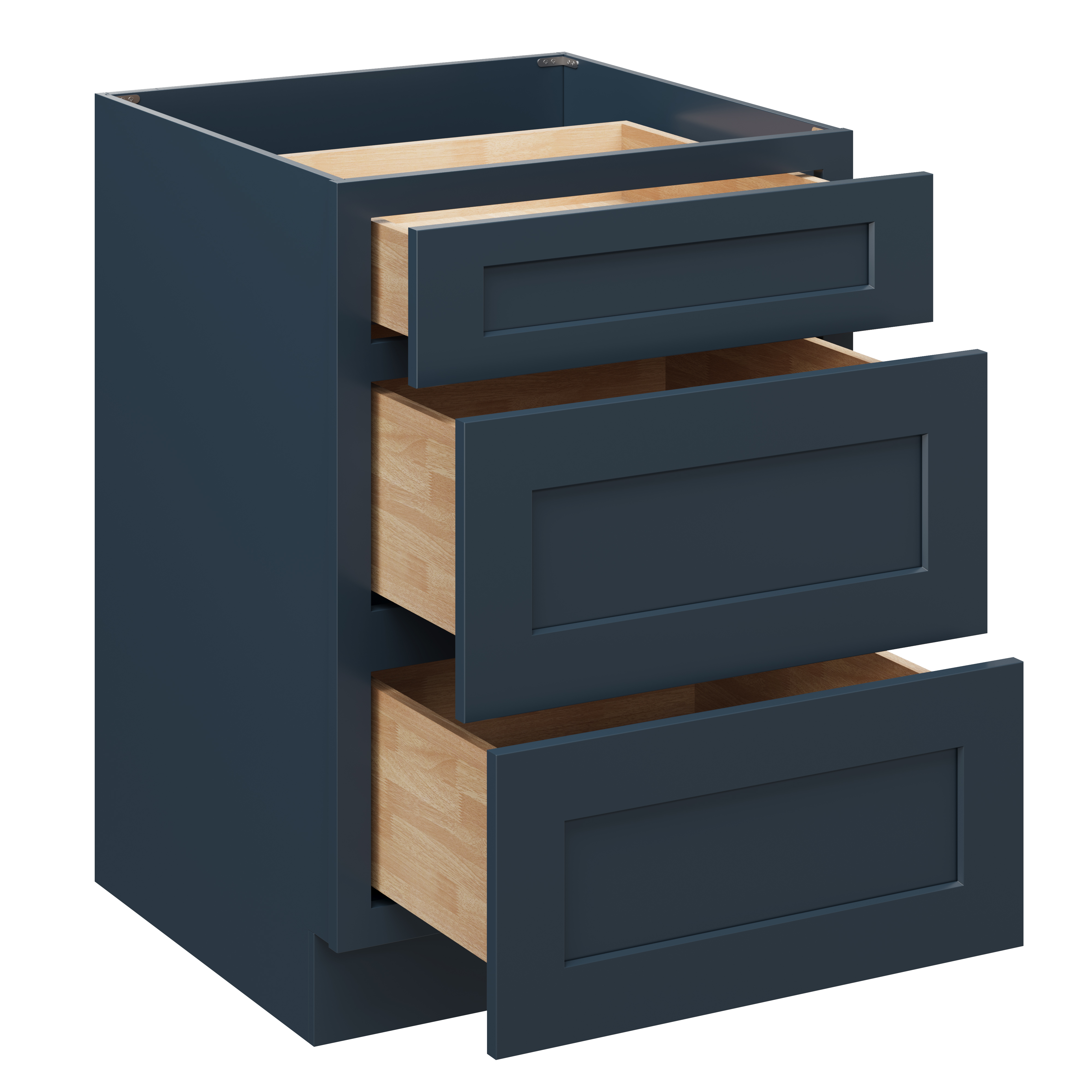 Cyber Grey RTA 24"W x 24"D x 34.5"H Base Cabinet with 3 Drawers