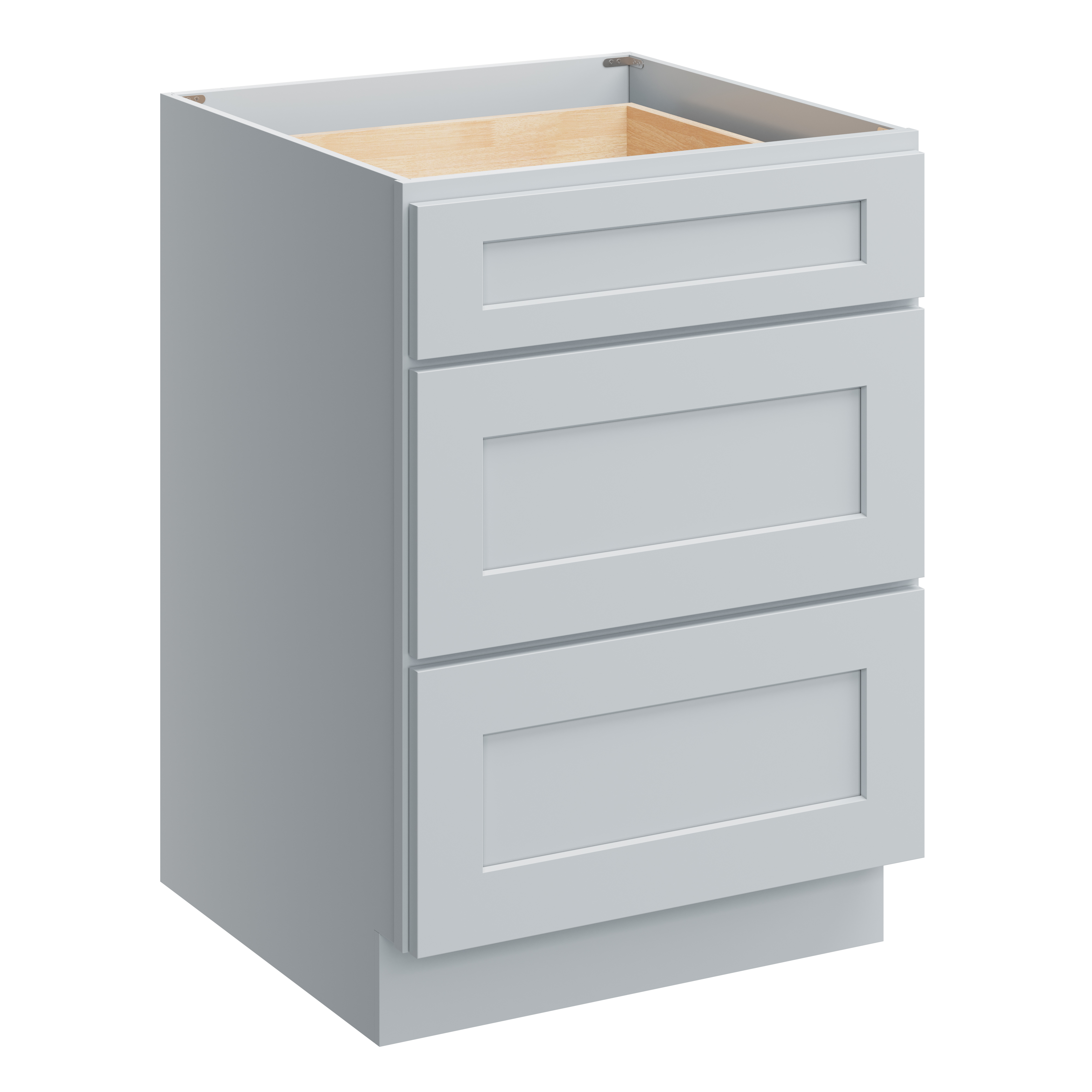 Dove Grey RTA 24"W x 24"D x 34.5"H Base Cabinet with 3 Drawers