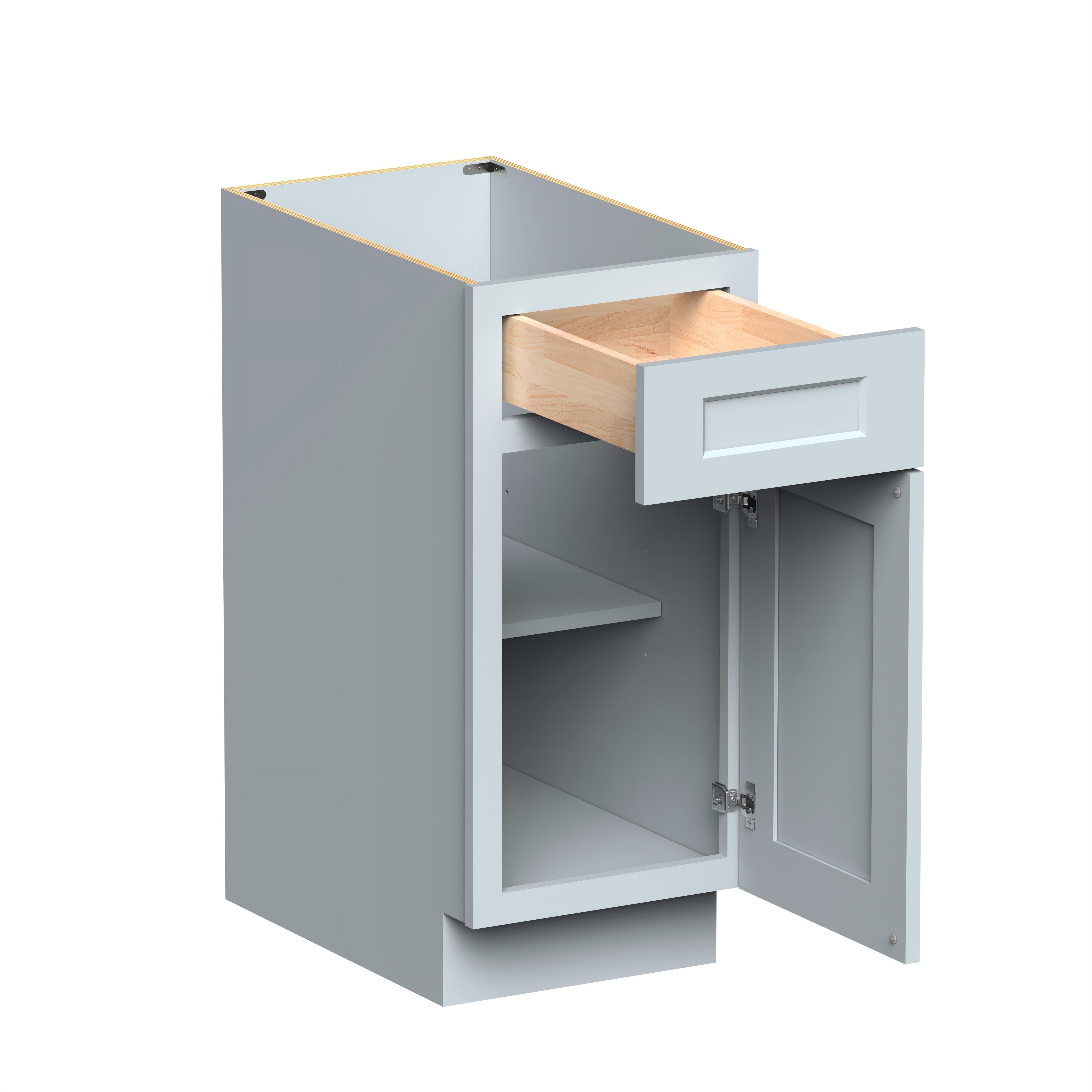 15"W x 24"D x 34.5"H Plywood Floor Base Kitchen Cabinet with Drawer Ready to Assemble