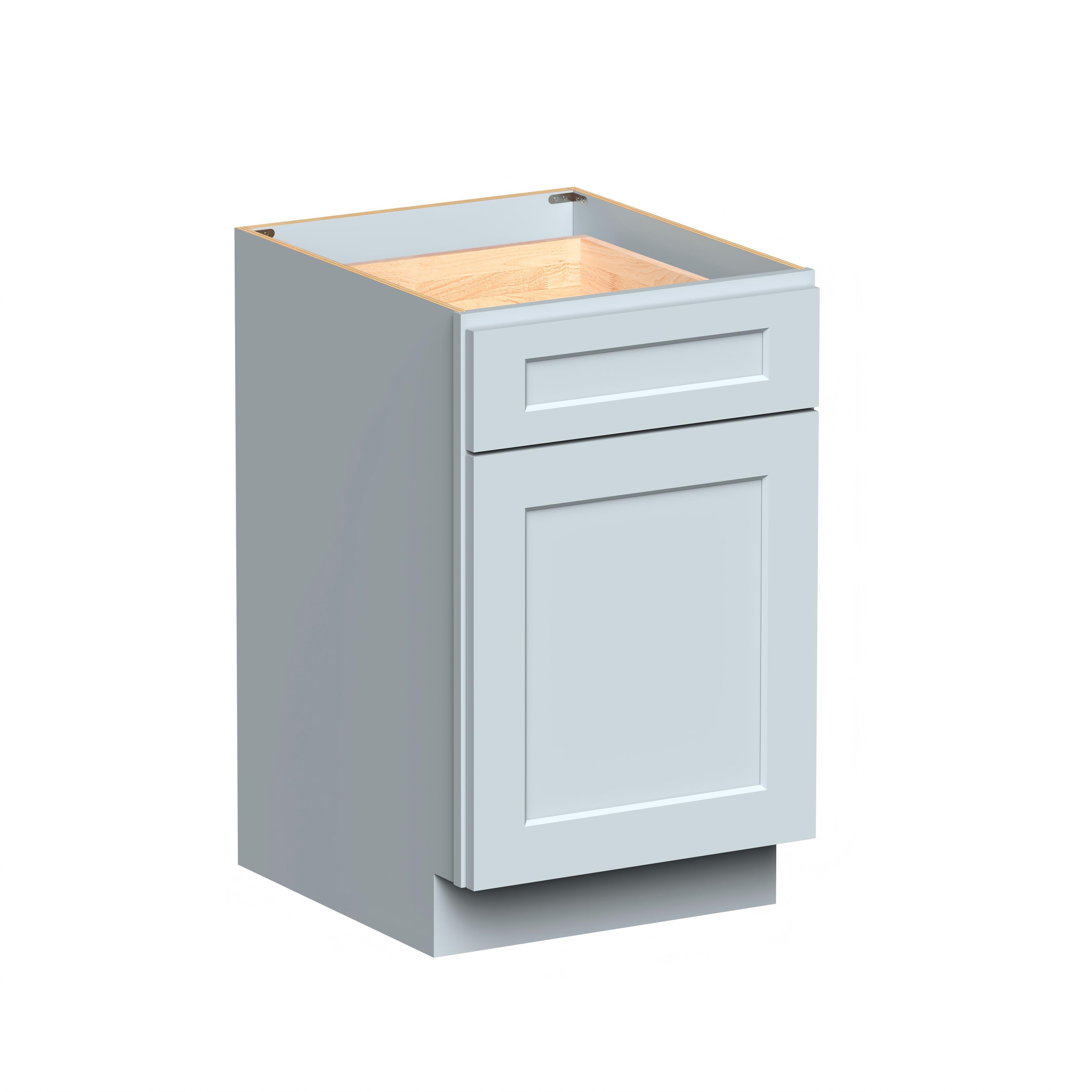 Dove Grey RTA 21"W x 24"D x 34.5"H Base Cabinet with 1 Drawer and 1 Door