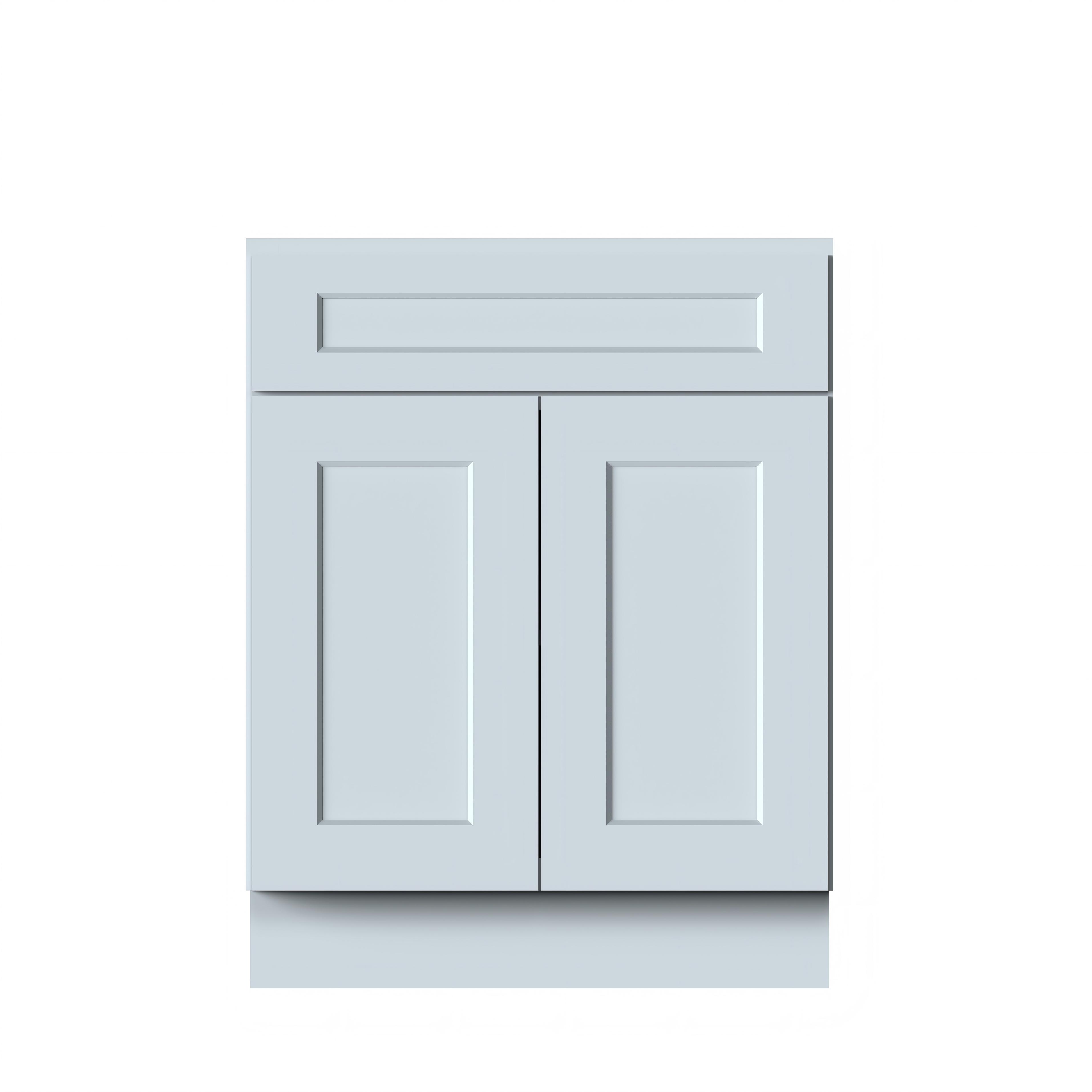 Dove Grey RTA 27"W x 24"D x 34.5"H Base Cabinet with 1 Drawer and 2 Doors