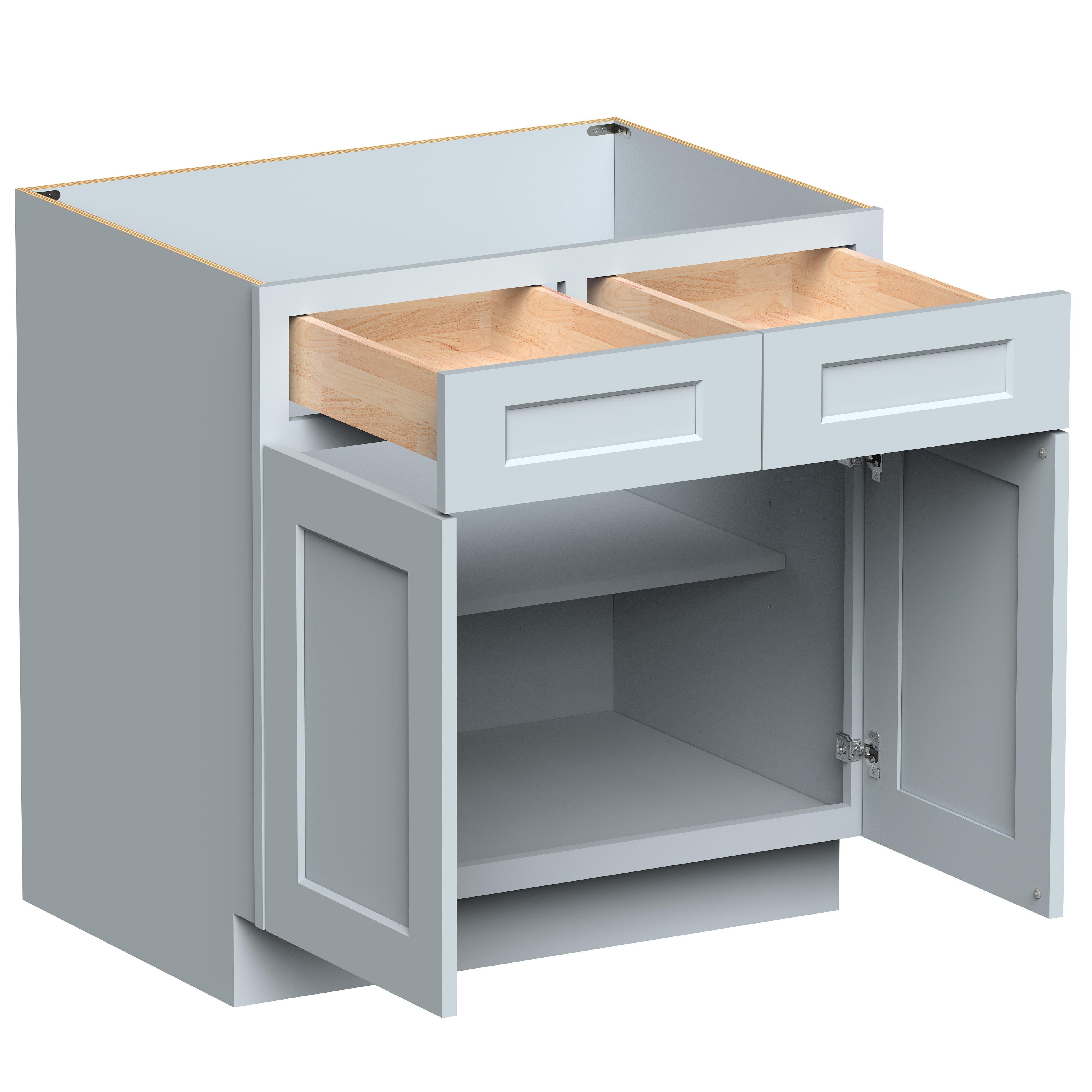 33"W x 24"D x 34.5"H Plywood Floor Base Kitchen Cabinet with Drawer Ready to Assemble