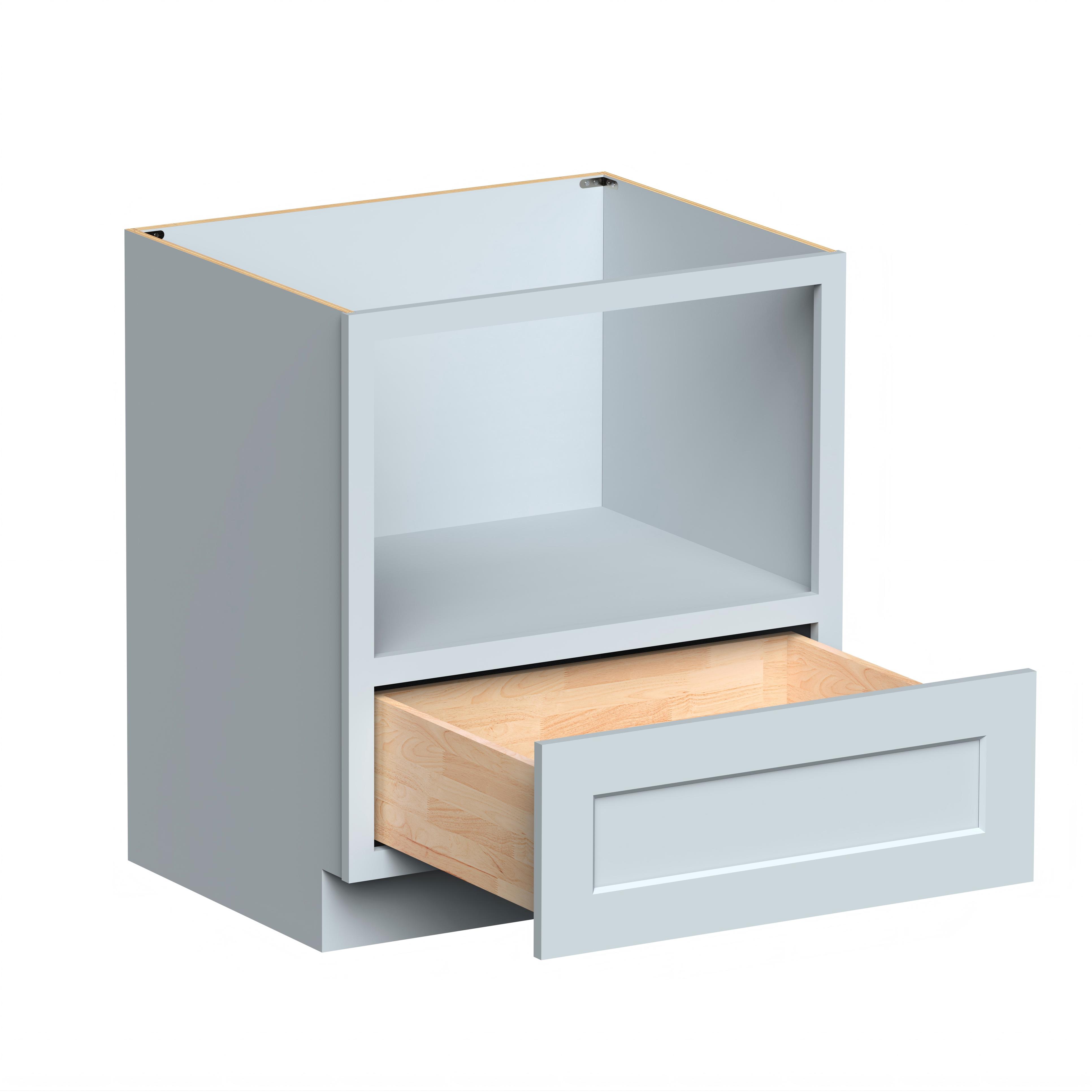 Dove Grey RTA 30"W x 24"D x 34.5"H Microwave Base Cabinet with 1 Drawer