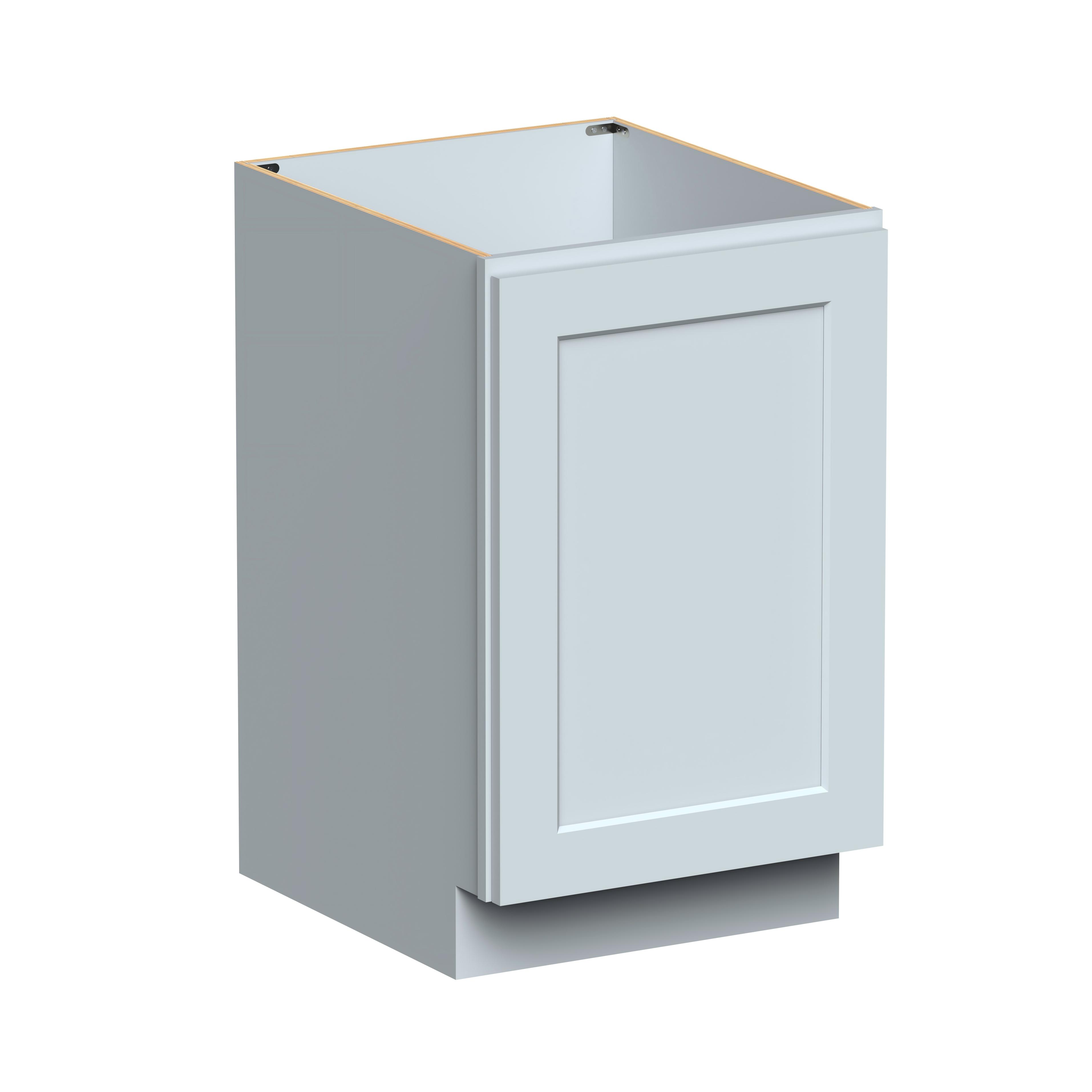 Dove Grey RTA 21"W x 24"D x 34.5"H Full Height Door Base Cabinet with 1 Door