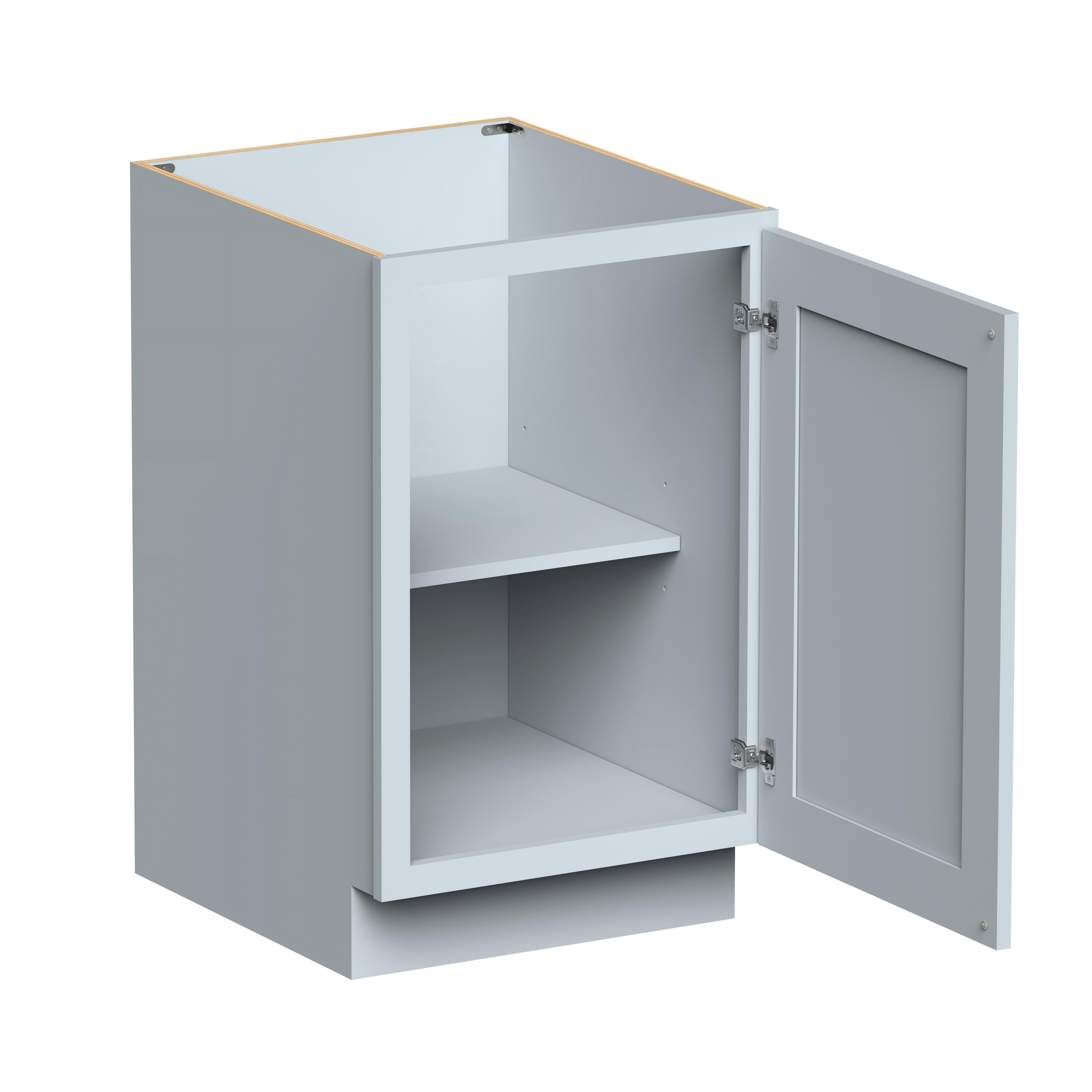 Dove Grey RTA 21"W x 24"D x 34.5"H Full Height Door Base Cabinet with 1 Door