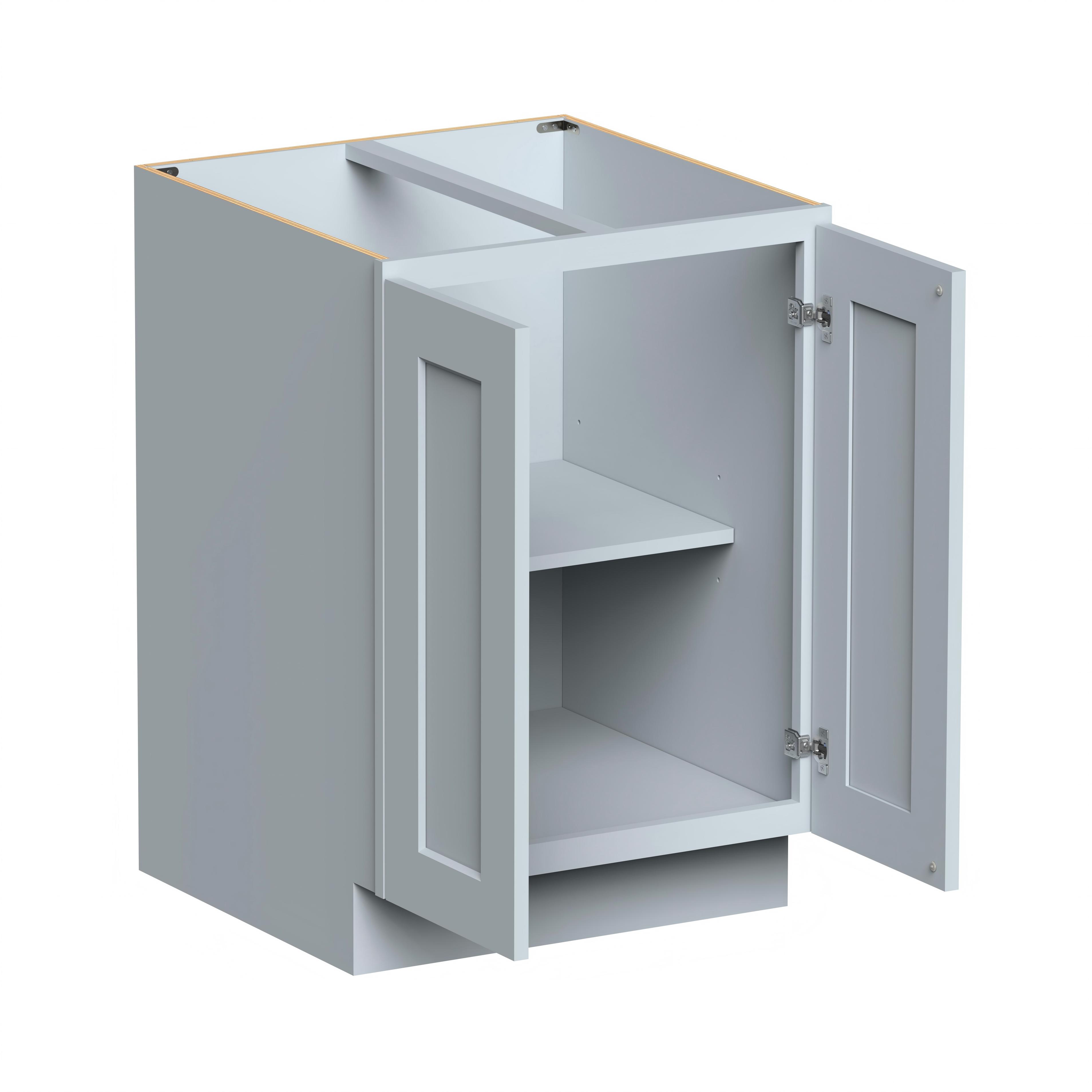 24"W x 24"D x 34.5"H Plywood Full Height Door Base Kitchen Cabinet with 2 Doors Ready to Assemble