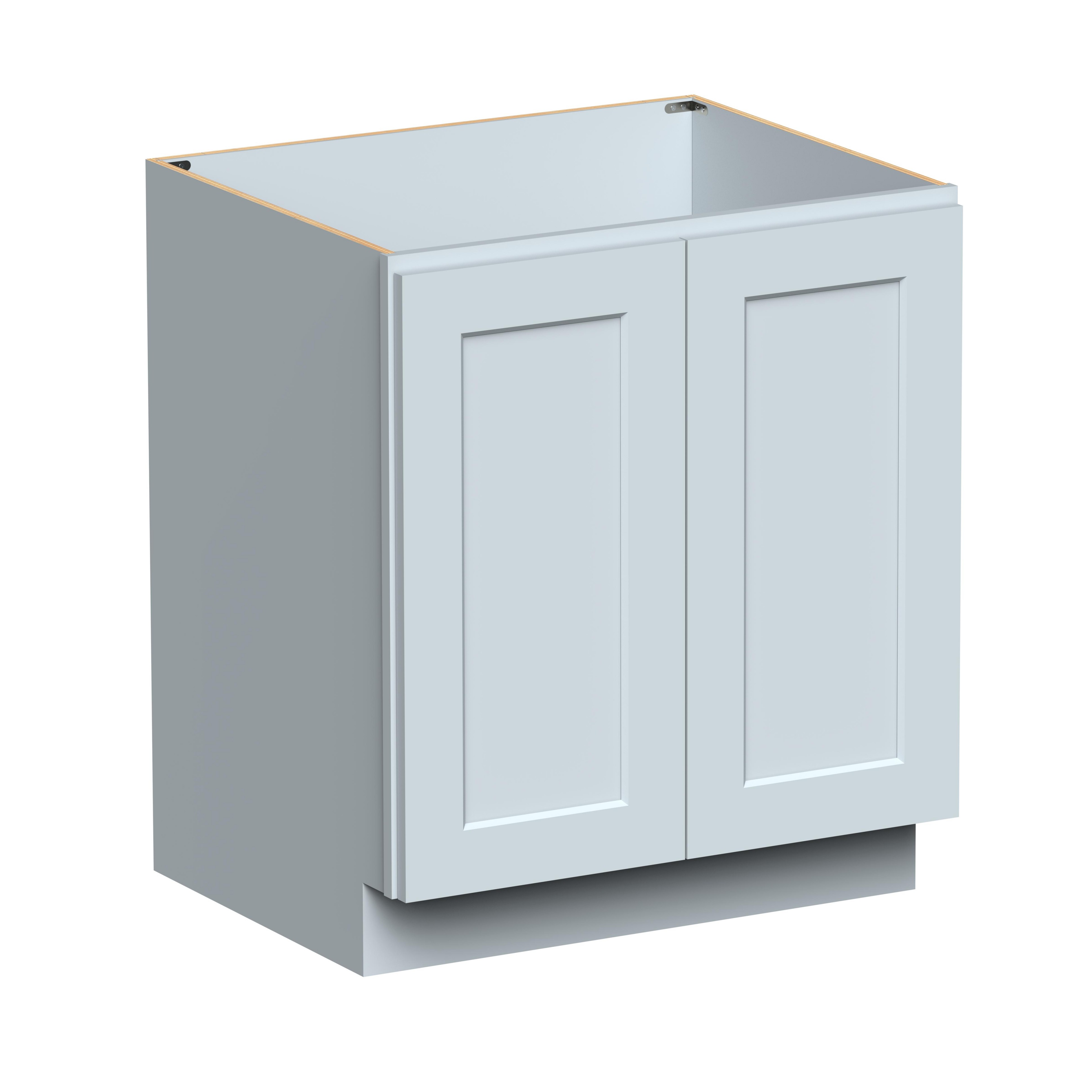 30"W x 24"D x 34.5"H Plywood Full Height Door Base Kitchen Cabinet with 2 Doors Ready to Assemble