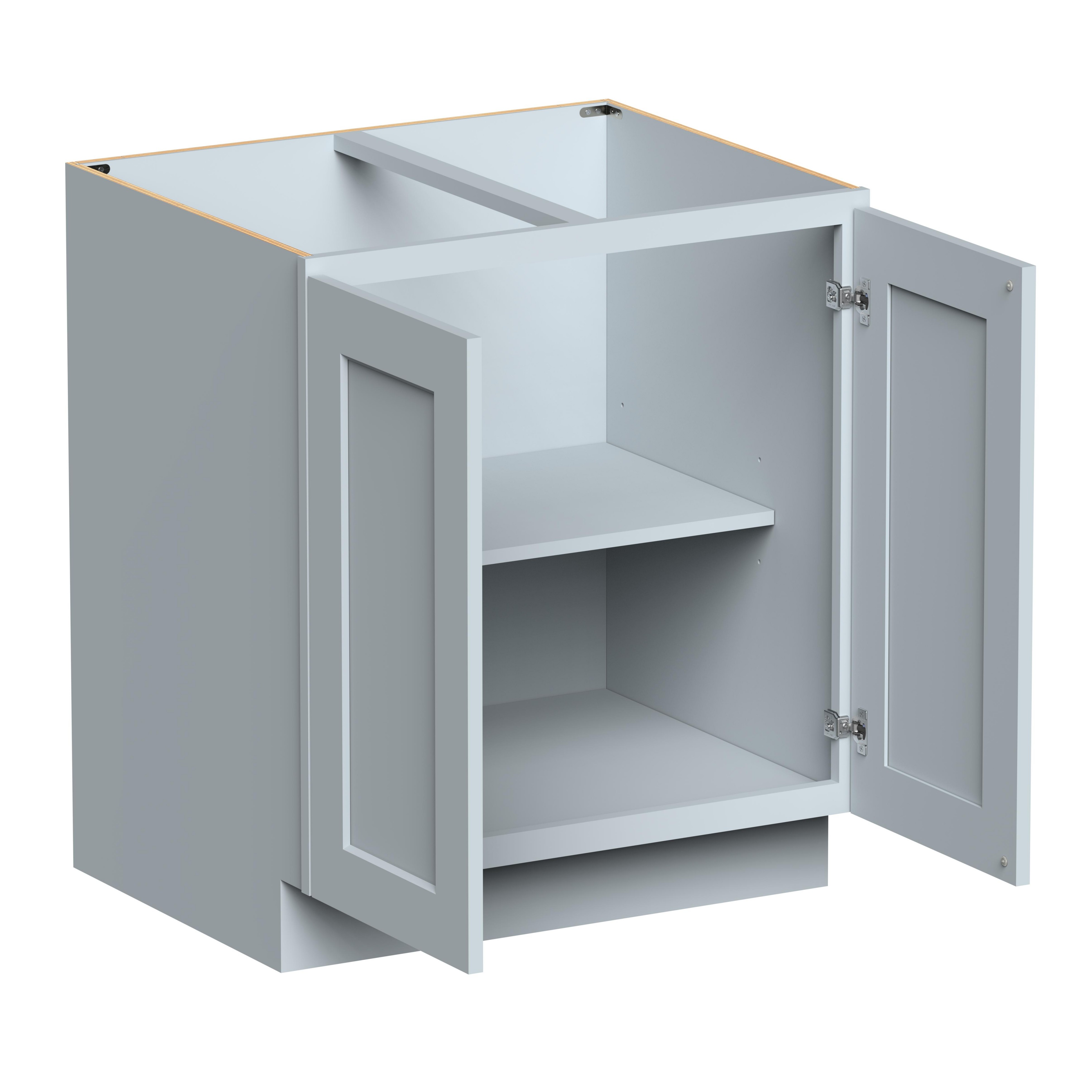 30"W x 24"D x 34.5"H Plywood Full Height Door Base Kitchen Cabinet with 2 Doors Ready to Assemble