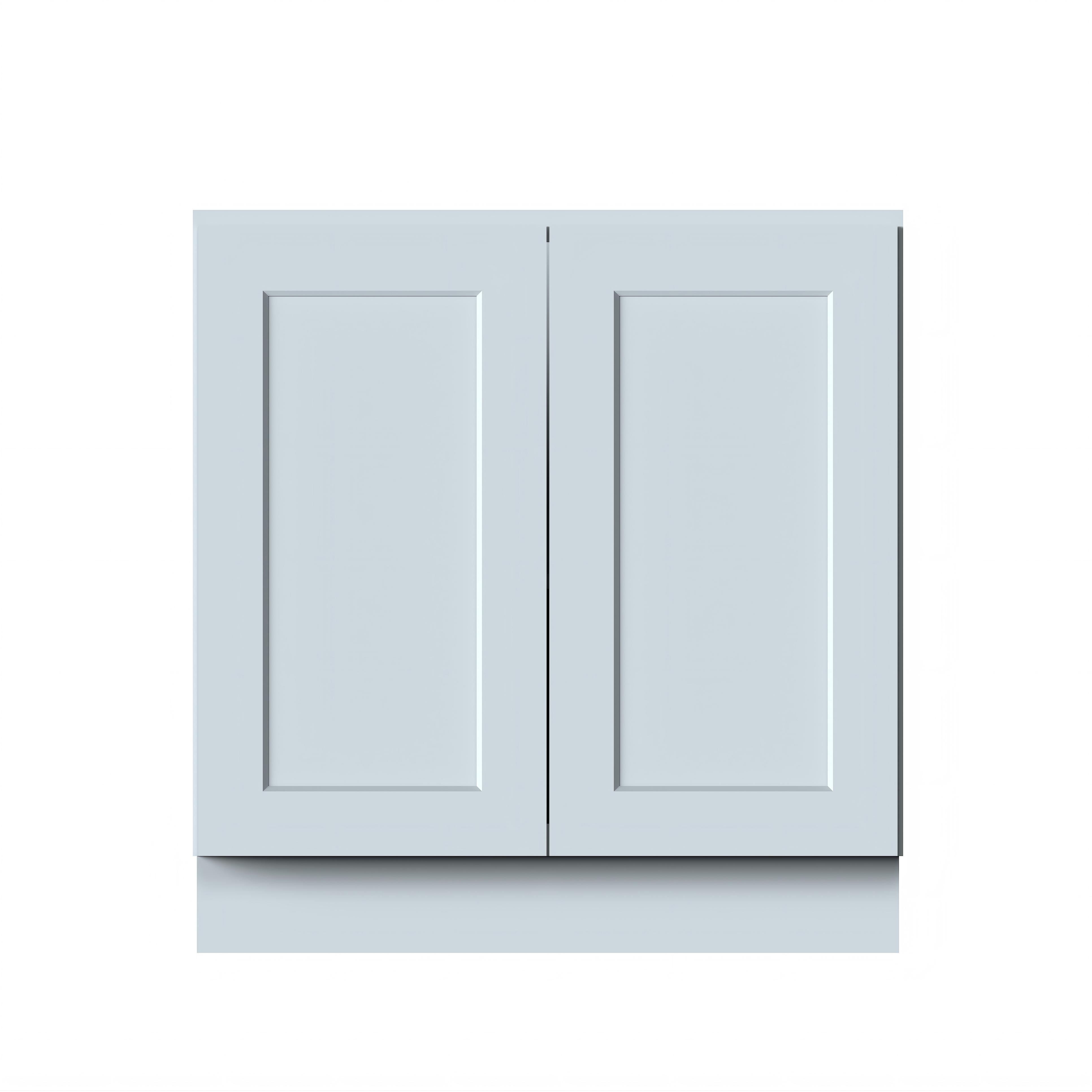 Dove Grey RTA 33"W x 24"D x 34.5"H Full Height Door Base Cabinet with 2 Doors