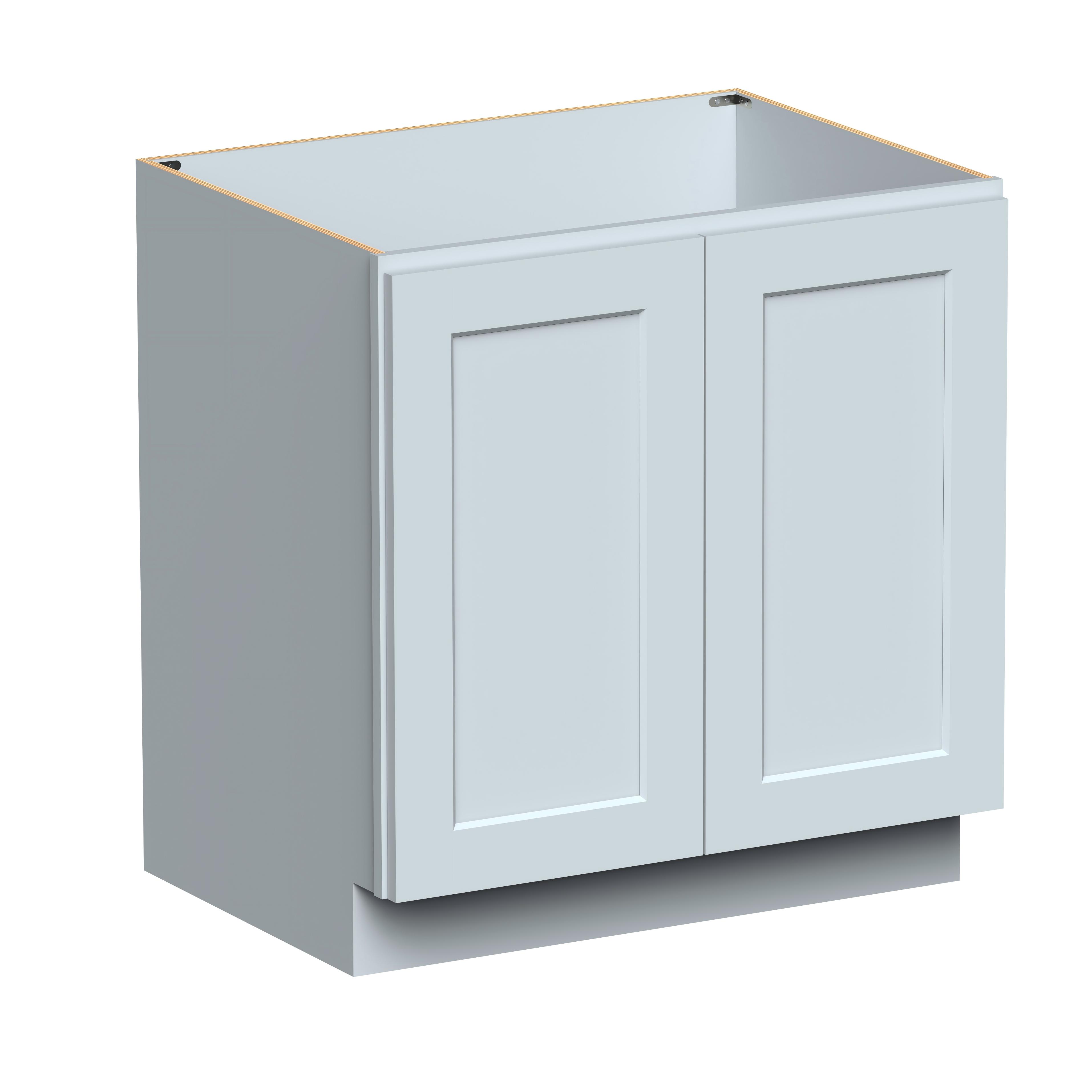 Dove Grey RTA 33"W x 24"D x 34.5"H Full Height Door Base Cabinet with 2 Doors