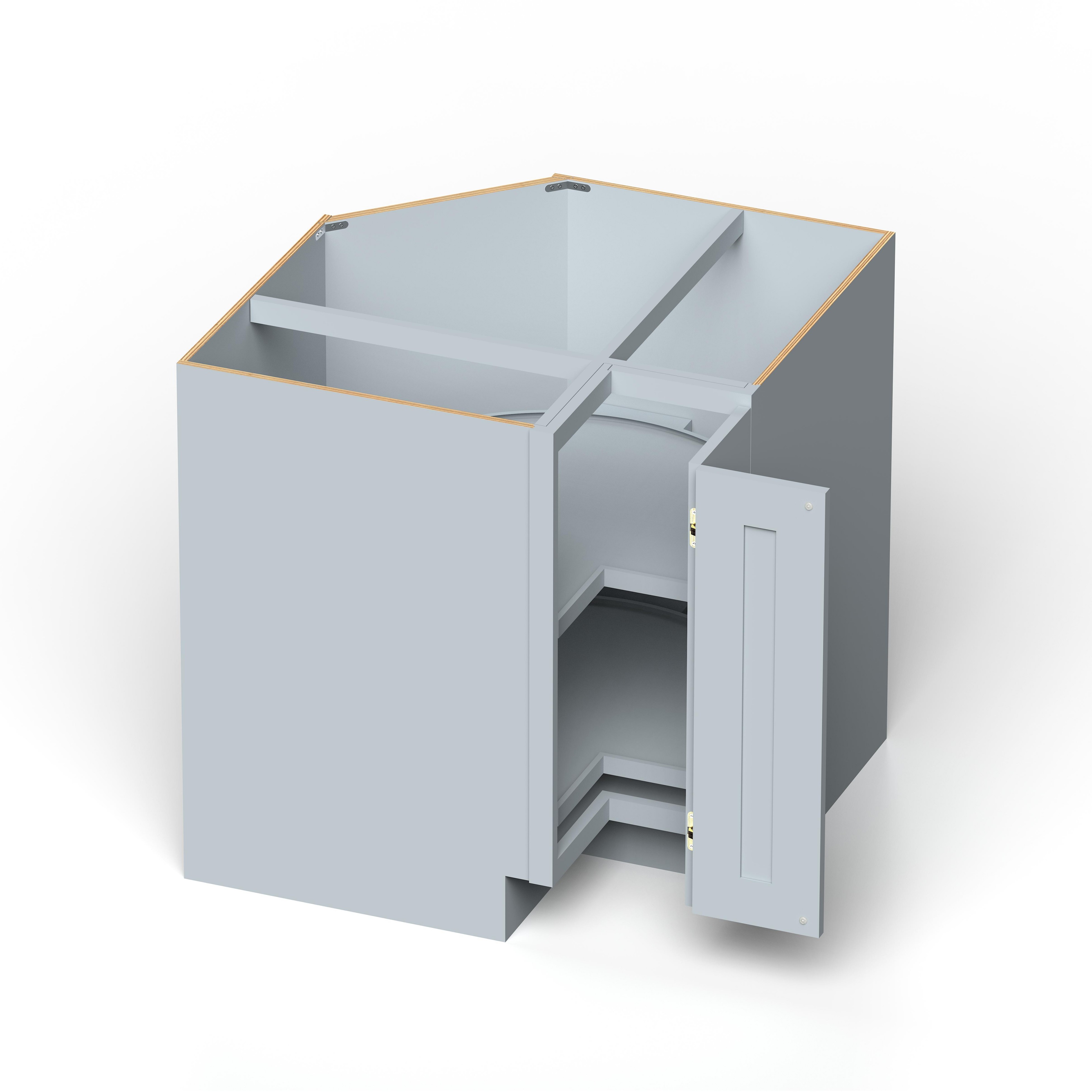 33"W x 24"D x 34.5"H Plywood Lazy Susan Corner Base Kitchen Cabinet with 2 Doors Ready to Assemble