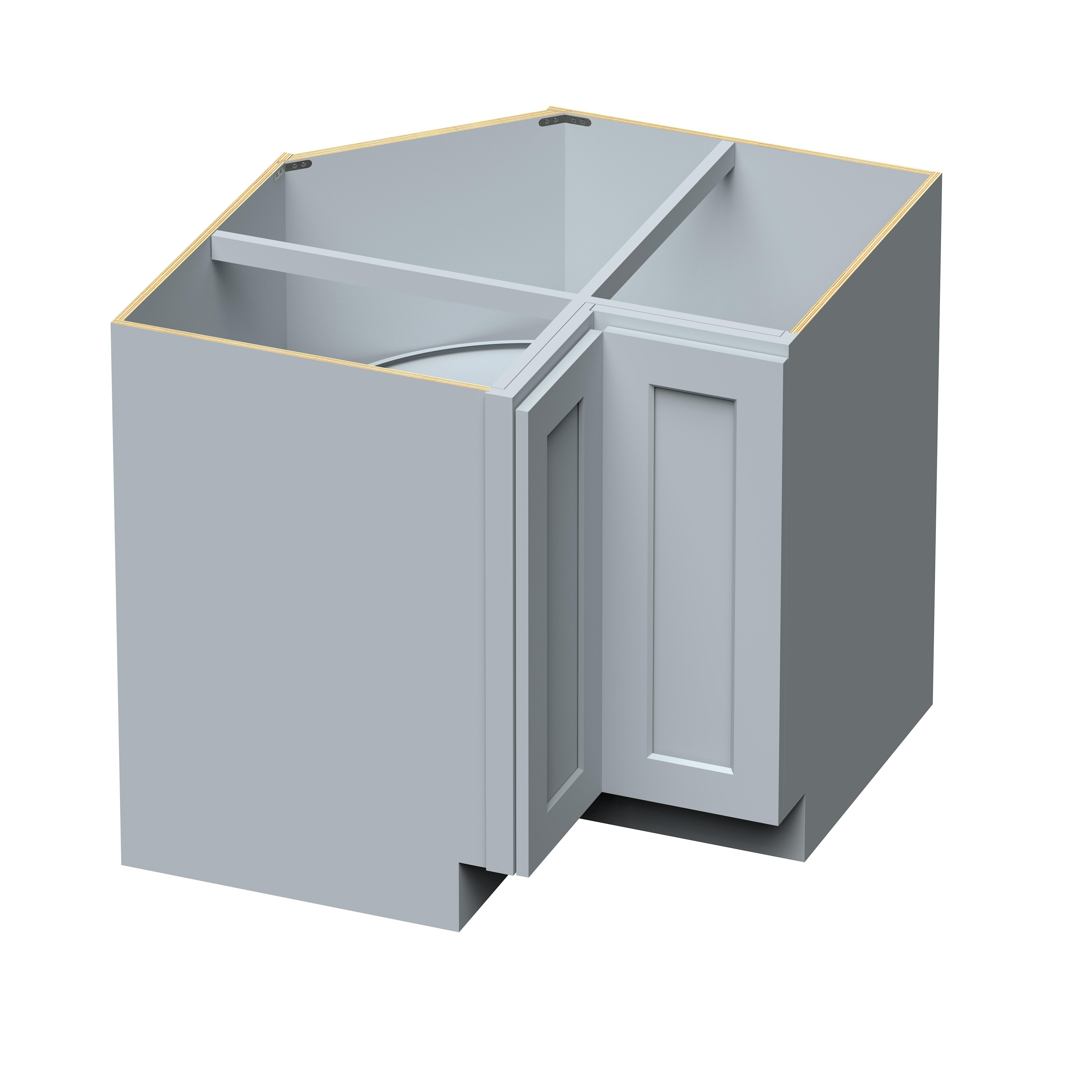 36"W x 24"D x 34.5"H Plywood Lazy Susan Corner Base Kitchen Cabinet with 2 Doors Ready to Assemble