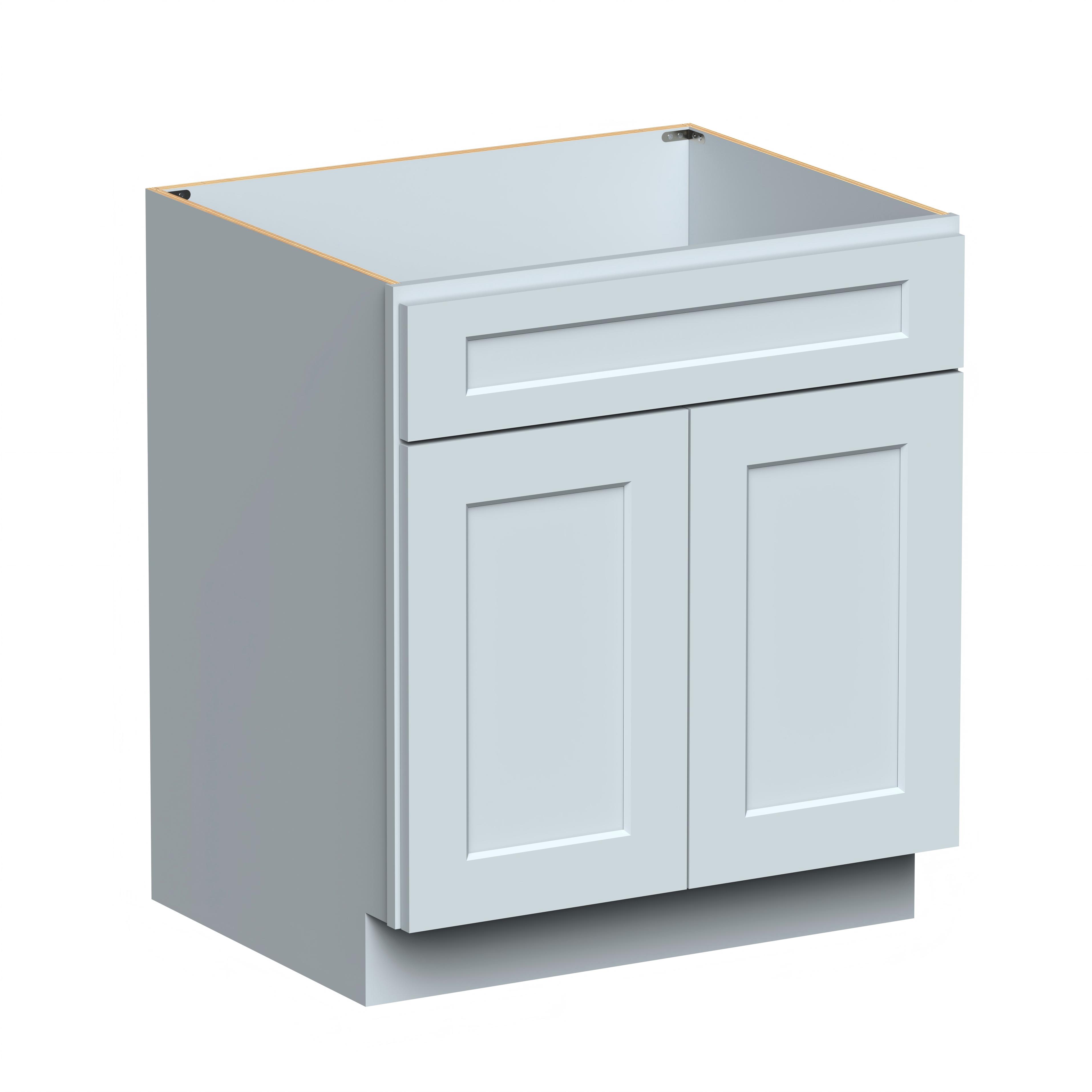 Dove Grey RTA 30"W x 24"D x 34.5"H Sink Base Cabinet with 2 Doors