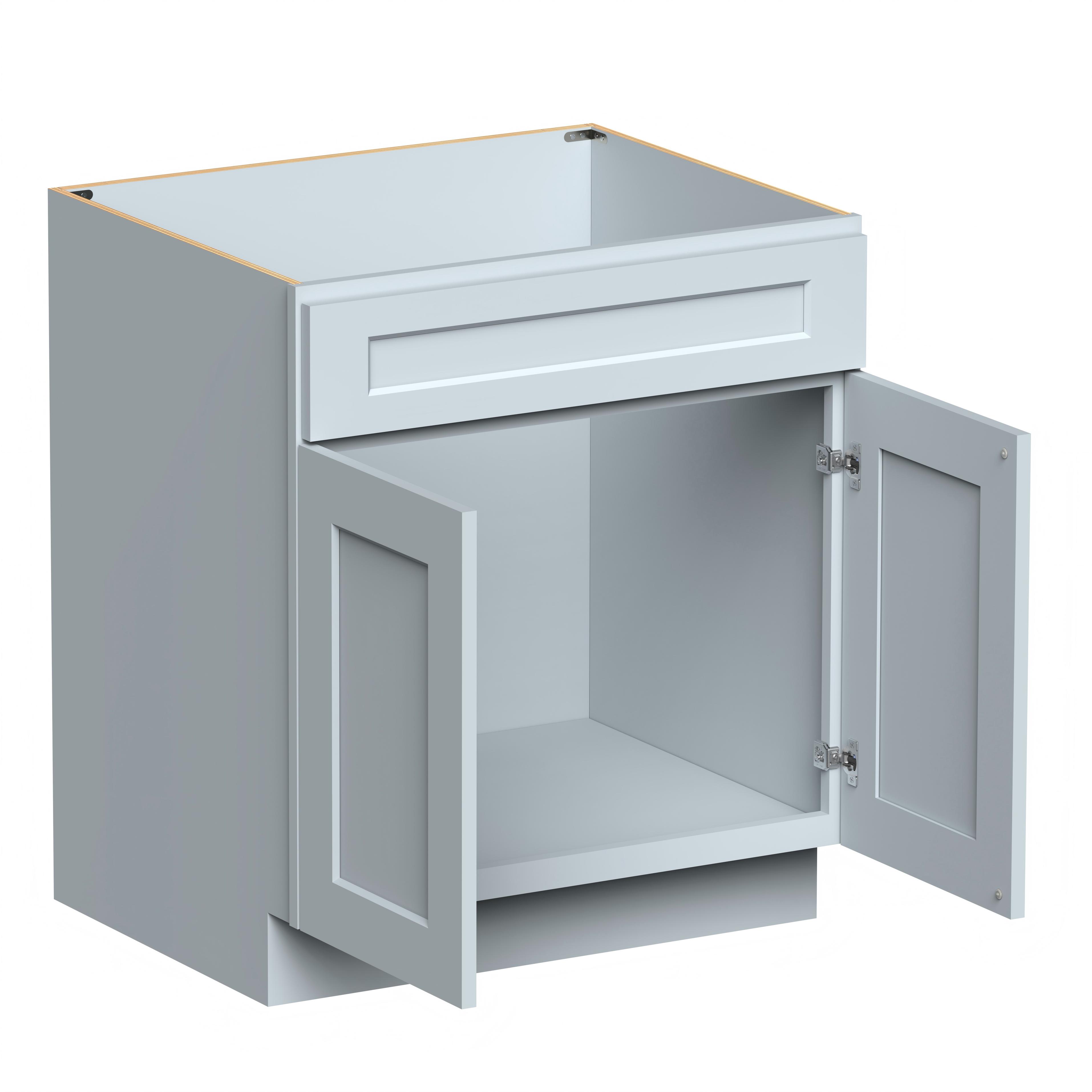 Dove Grey RTA 30"W x 24"D x 34.5"H Sink Base Cabinet with 2 Doors