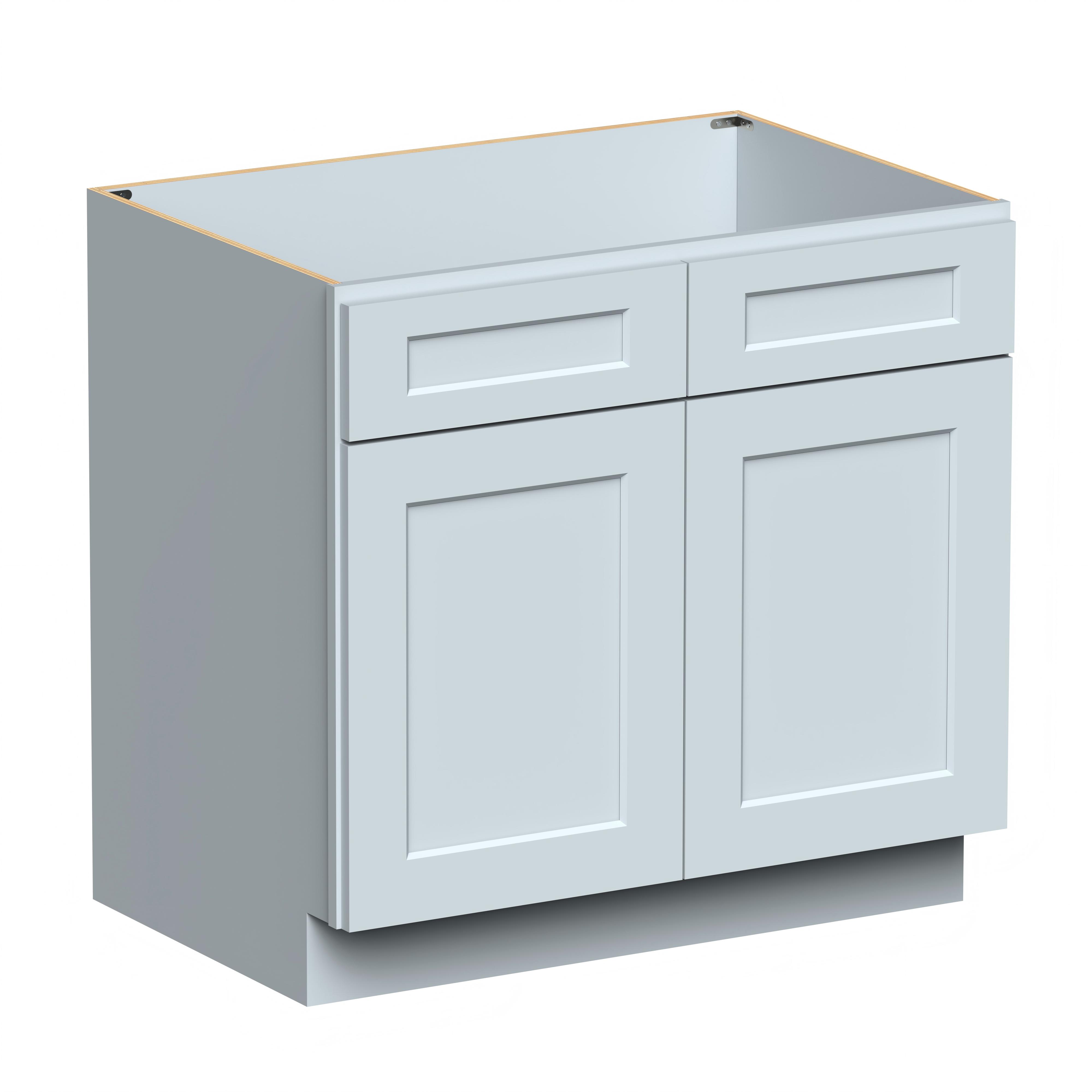 36"W x 24"D x 34.5"H Plywood Sink Base Kitchen Cabinet with 2 Doors Ready to Assemble