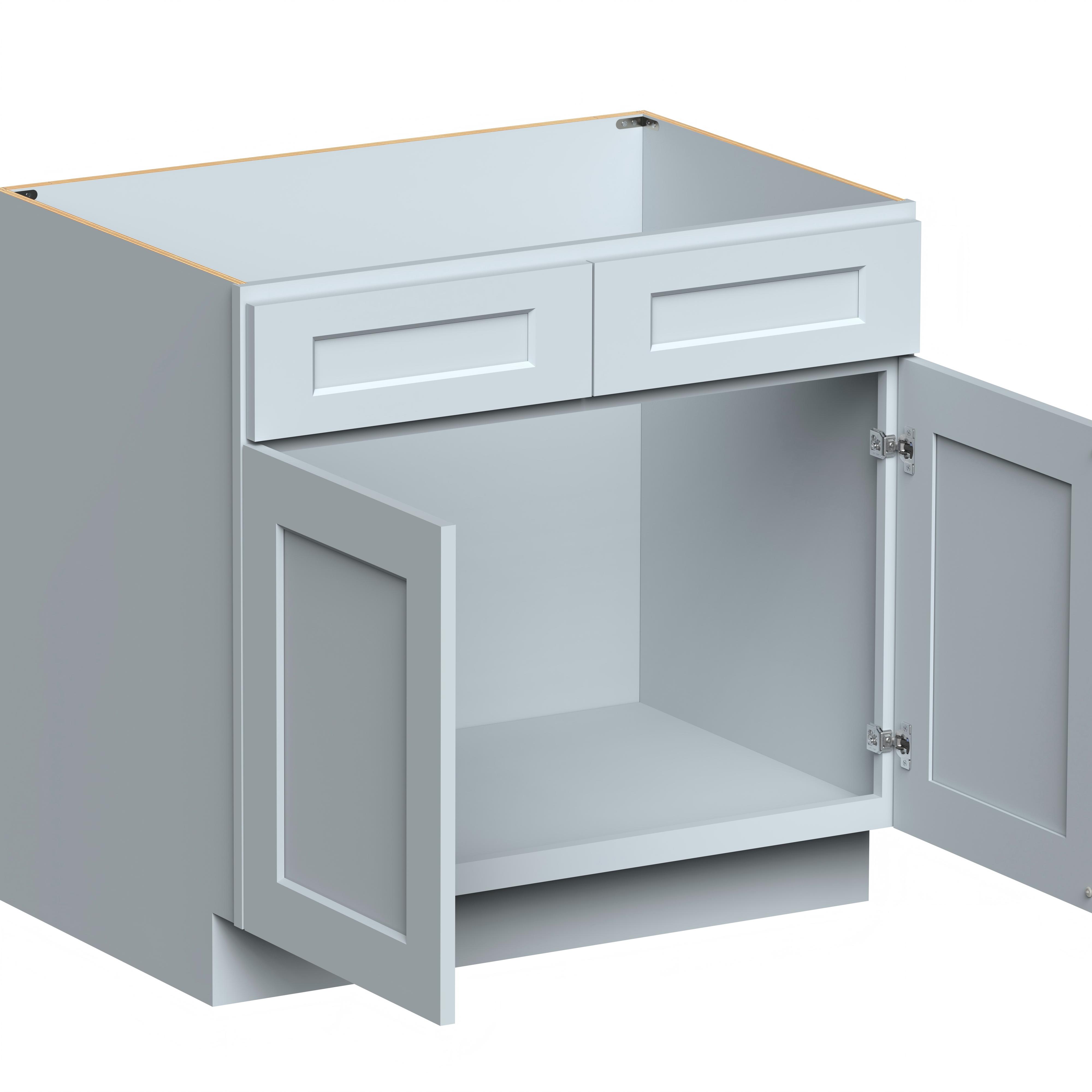 36"W x 24"D x 34.5"H Plywood Sink Base Kitchen Cabinet with 2 Doors Ready to Assemble